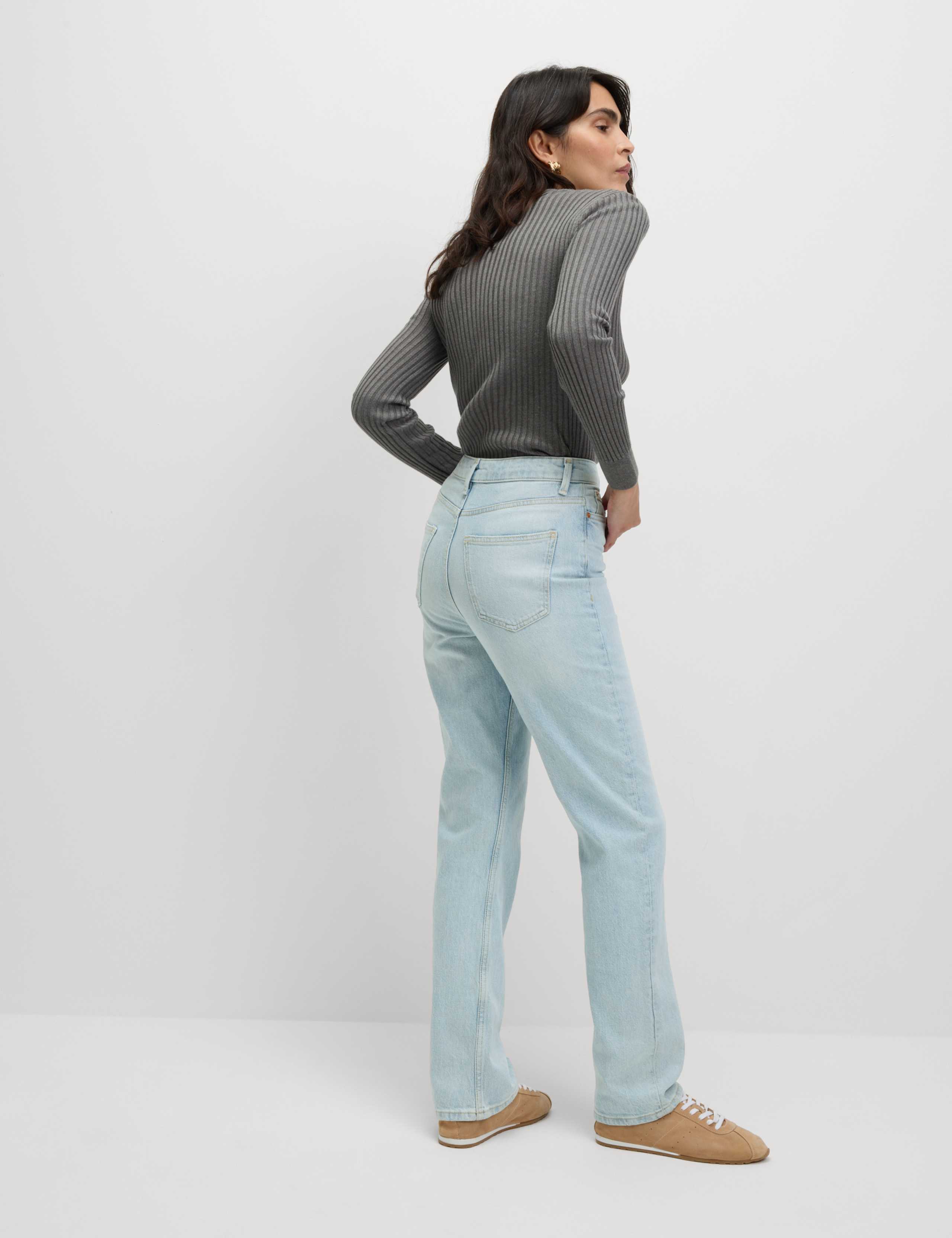 High Waisted Stovepipe Straight Leg Jeans 5 of 6