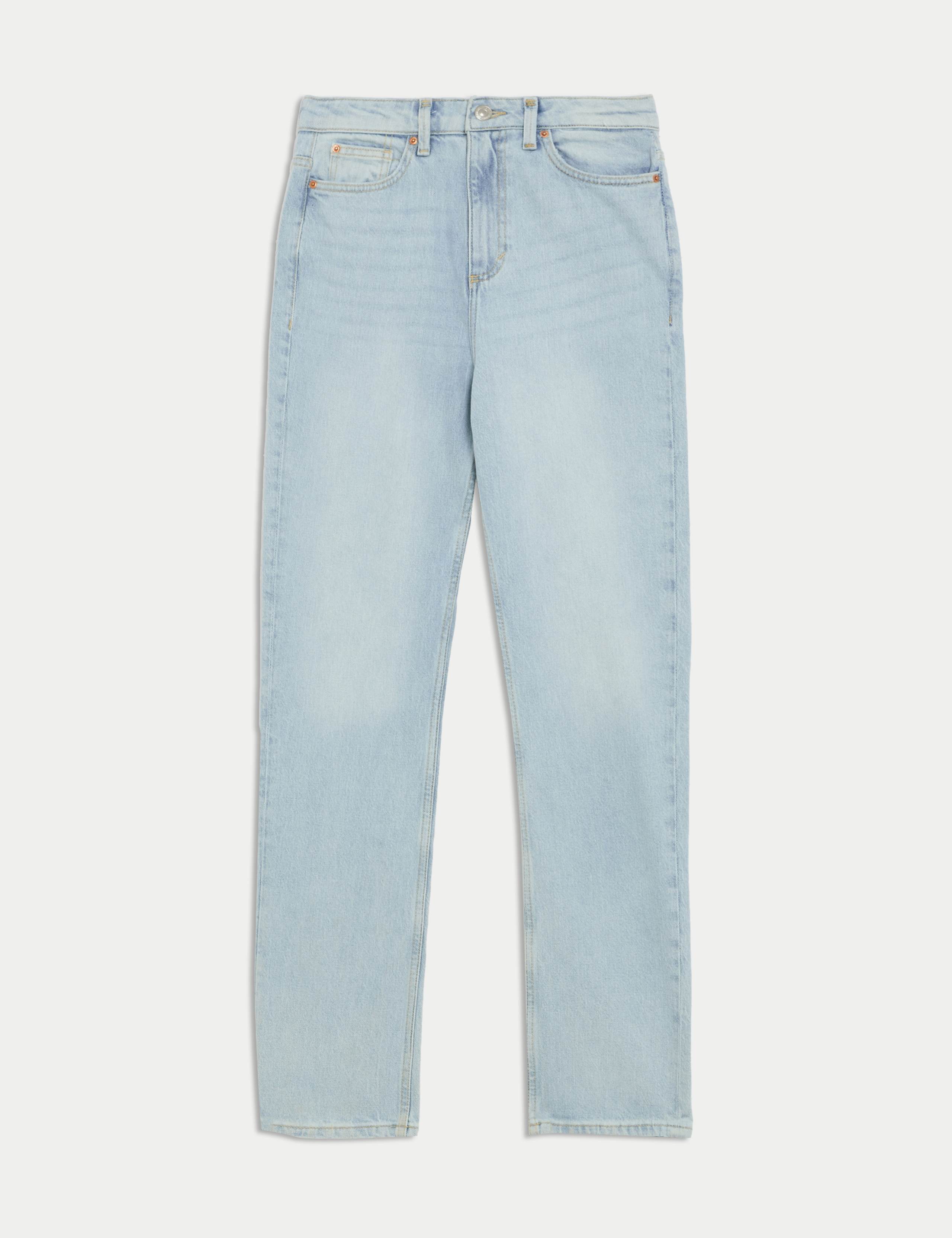 High Waisted Stovepipe Straight Leg Jeans 2 of 6
