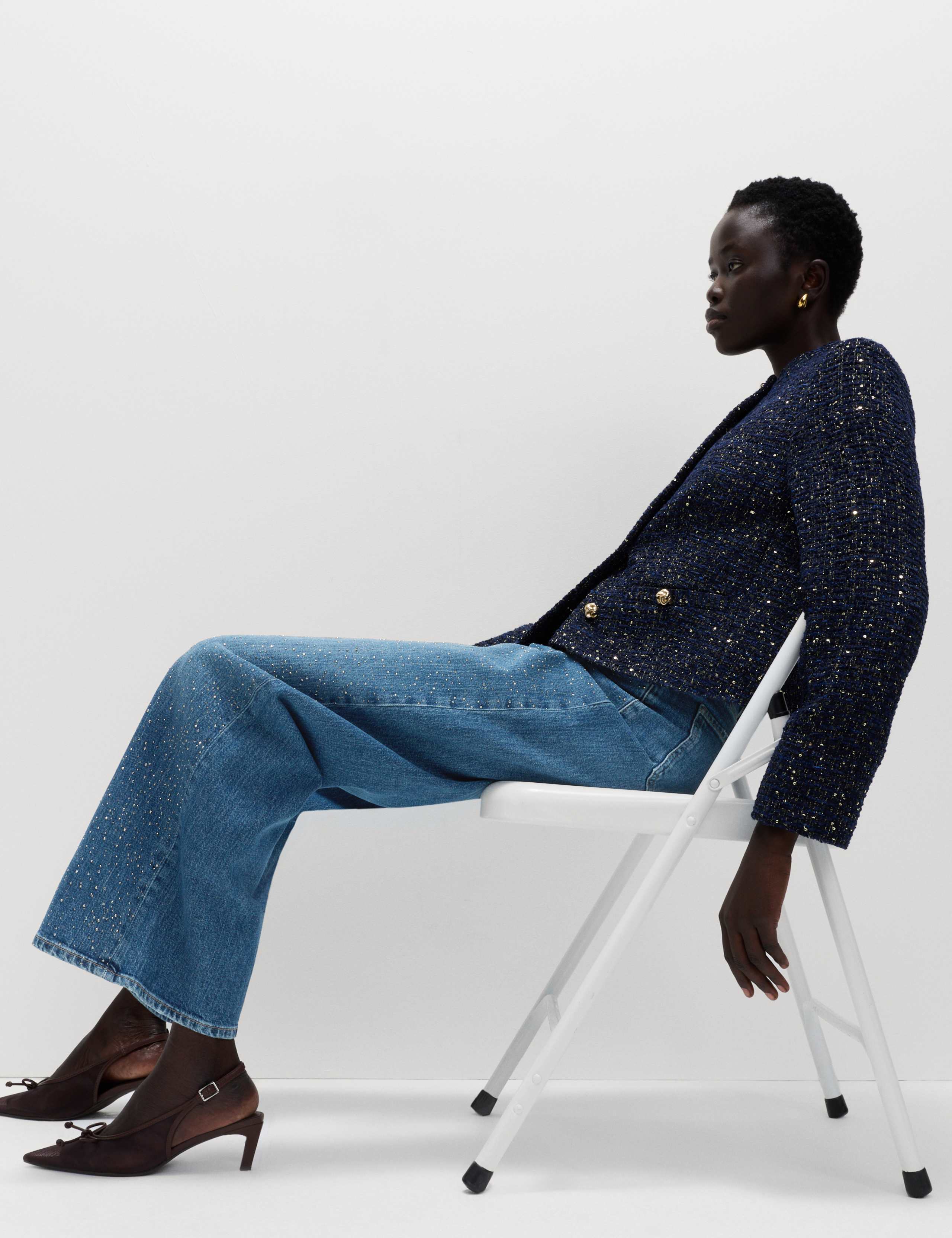 High Waisted Embellished Wide Leg Jeans 4 of 6