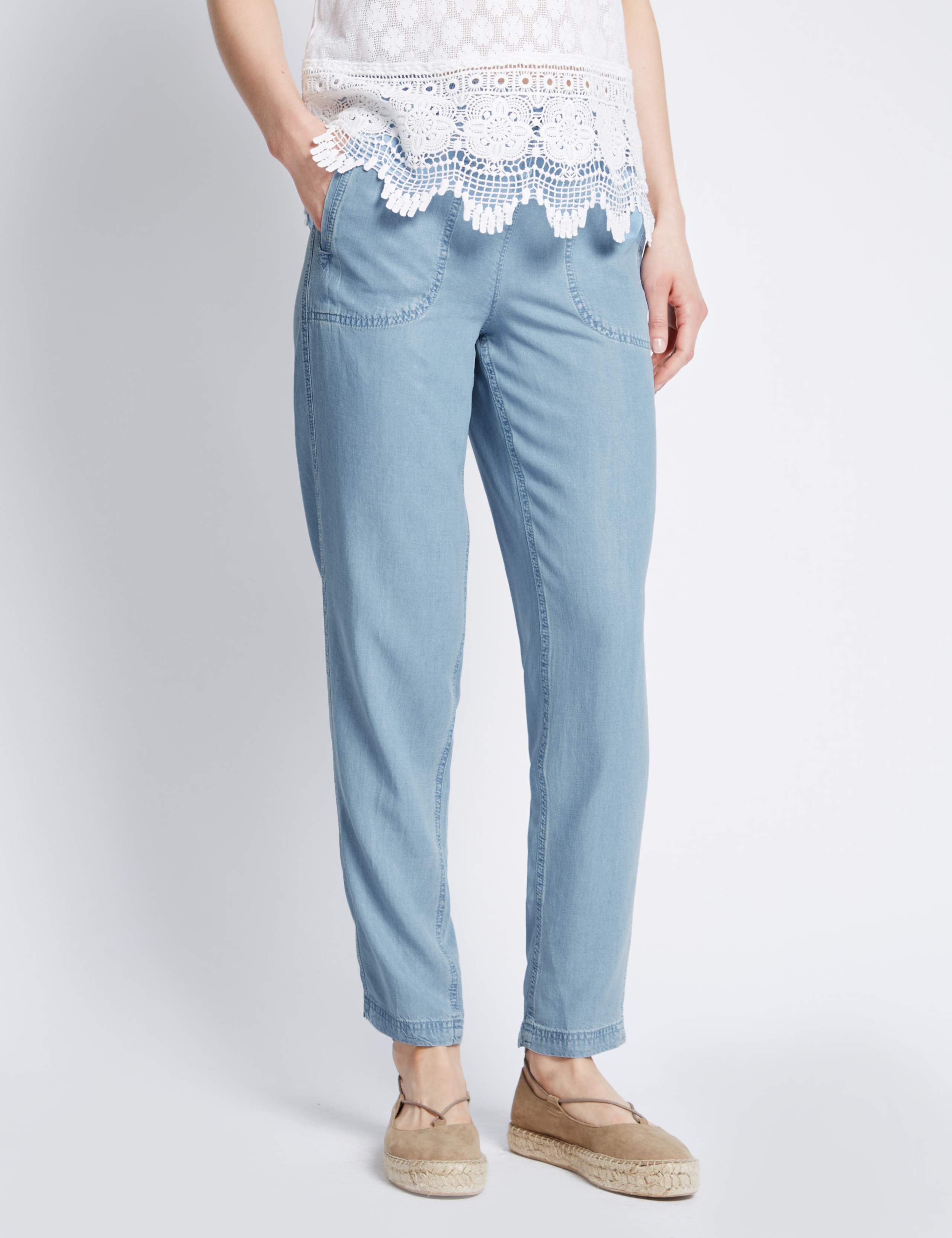 Tapered Leg Denim Track Pants 1 of 2