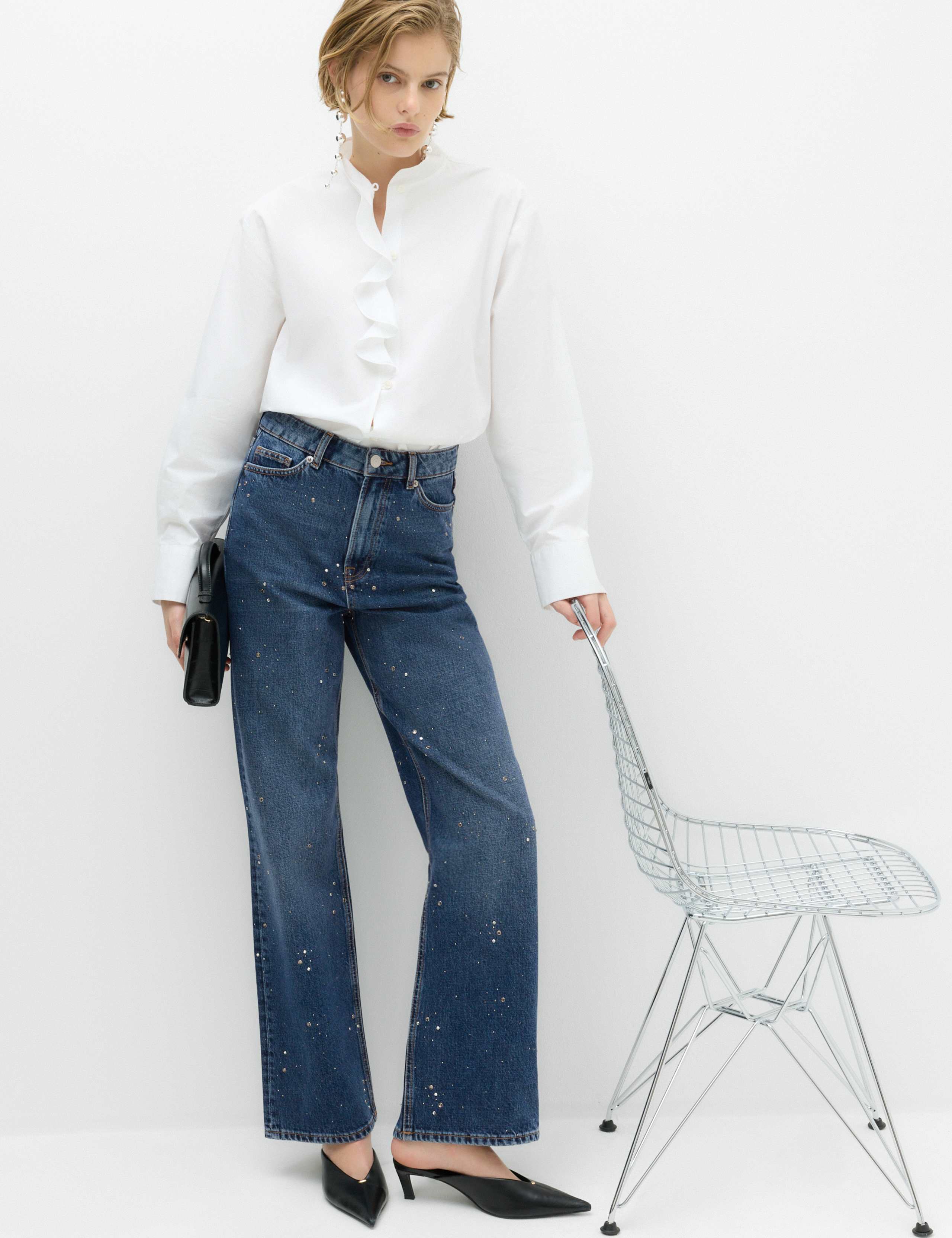 Embellished Straight Leg Jeans 1 of 5
