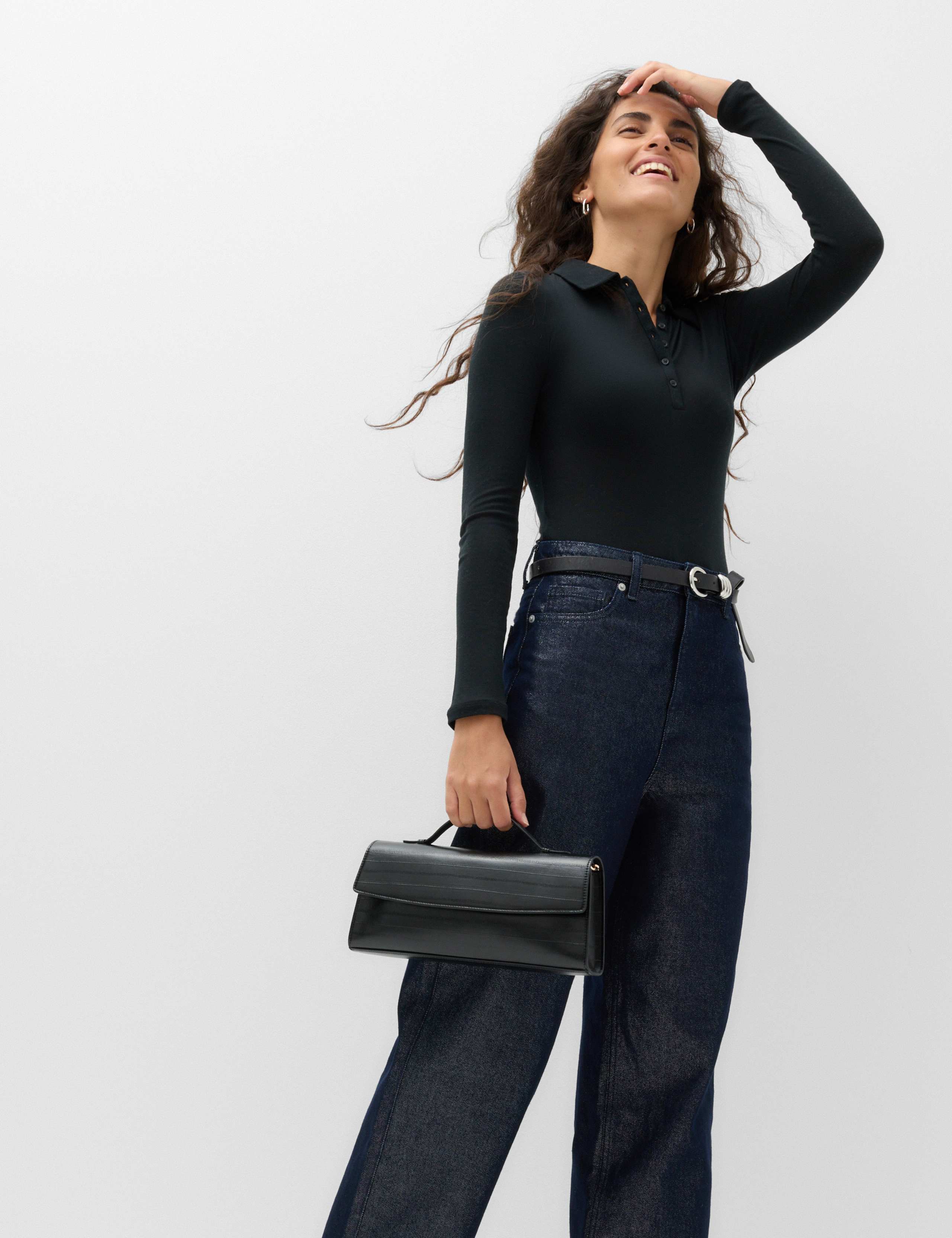 High Waisted Shimmer Carrot Jeans 4 of 7