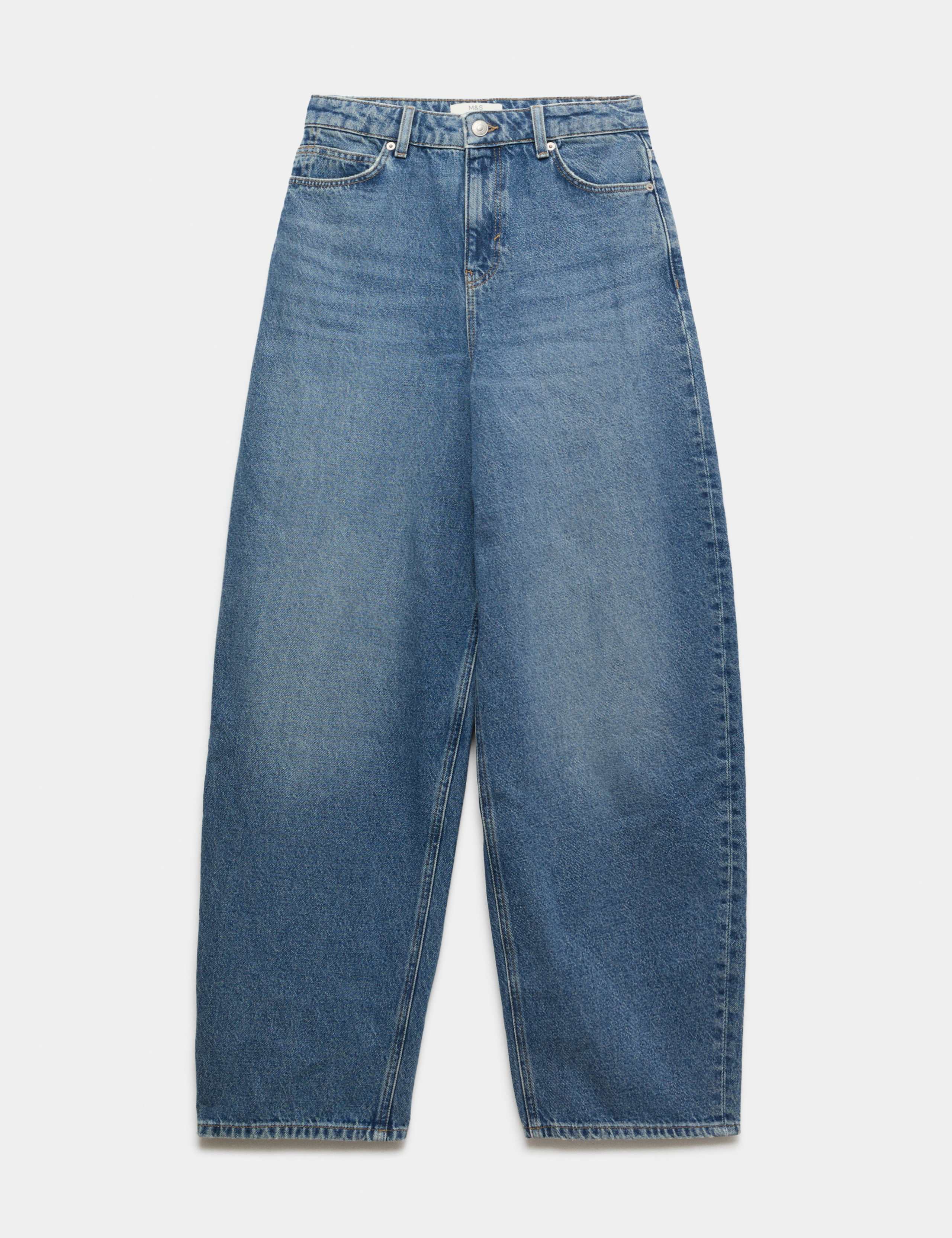 Relaxed Mid Rise Cinch Barrel Jeans 2 of 6