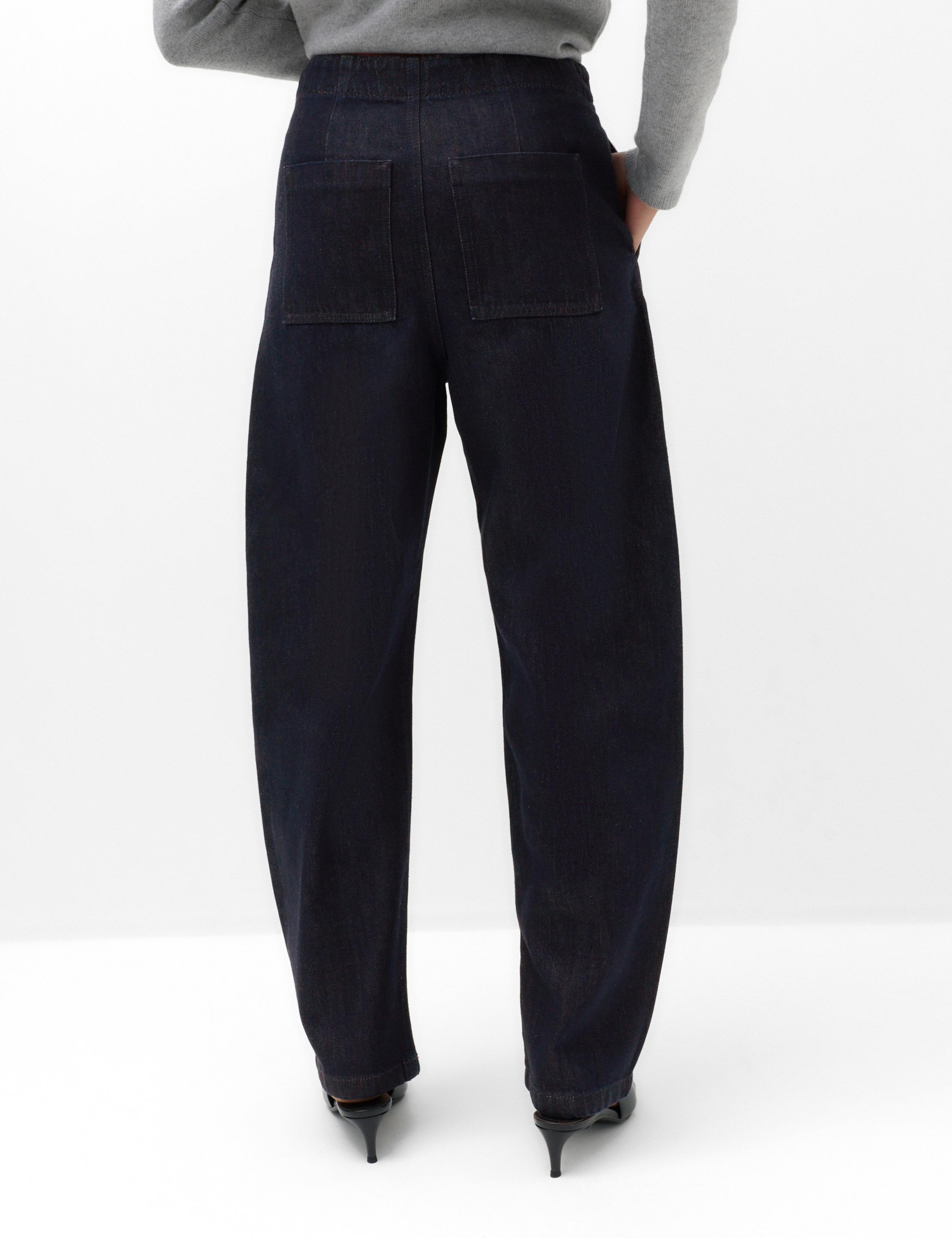 High Waisted Pintuck Barrel Jeans with Lyocell 4 of 6