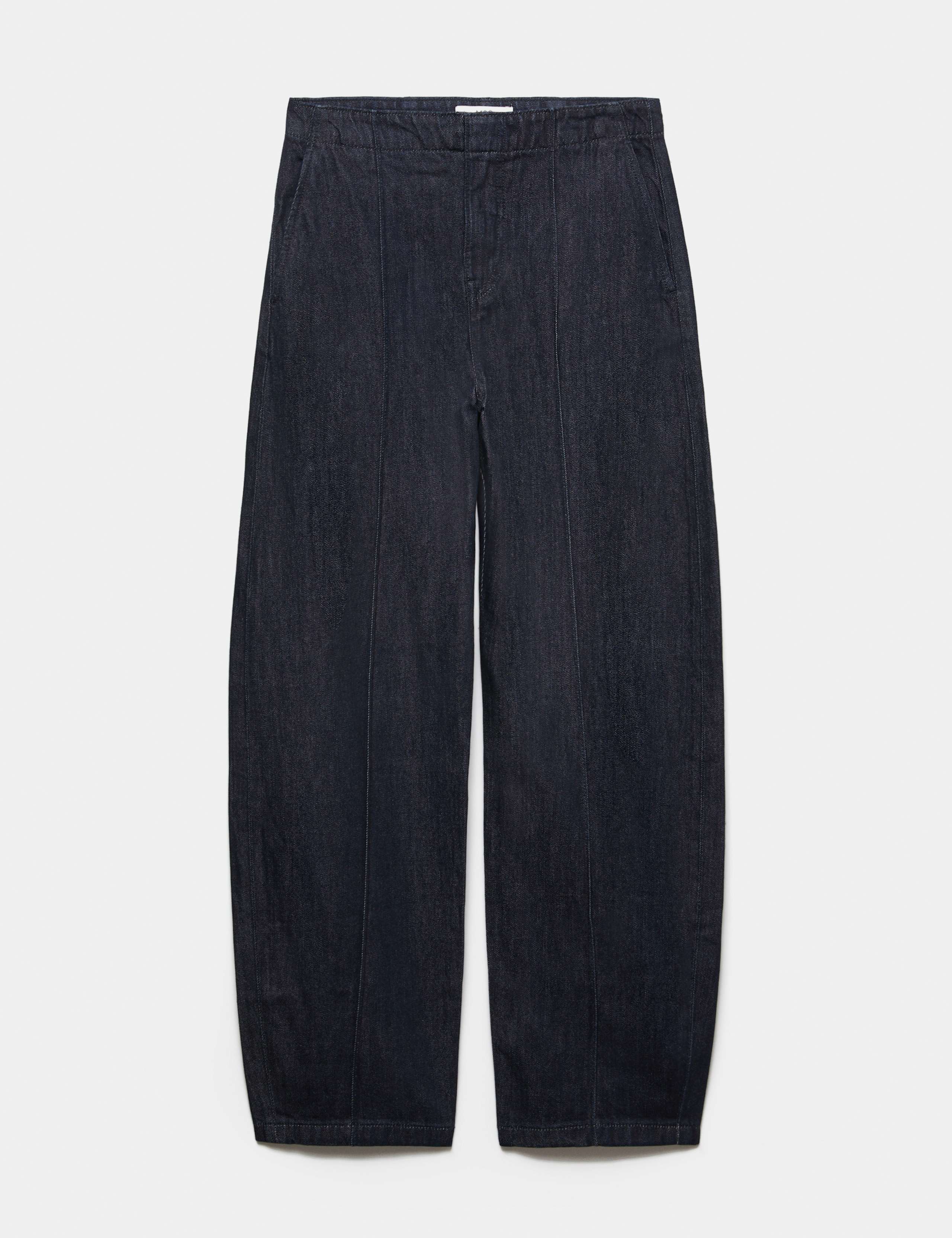 High Waisted Pintuck Barrel Jeans with Lyocell 2 of 6