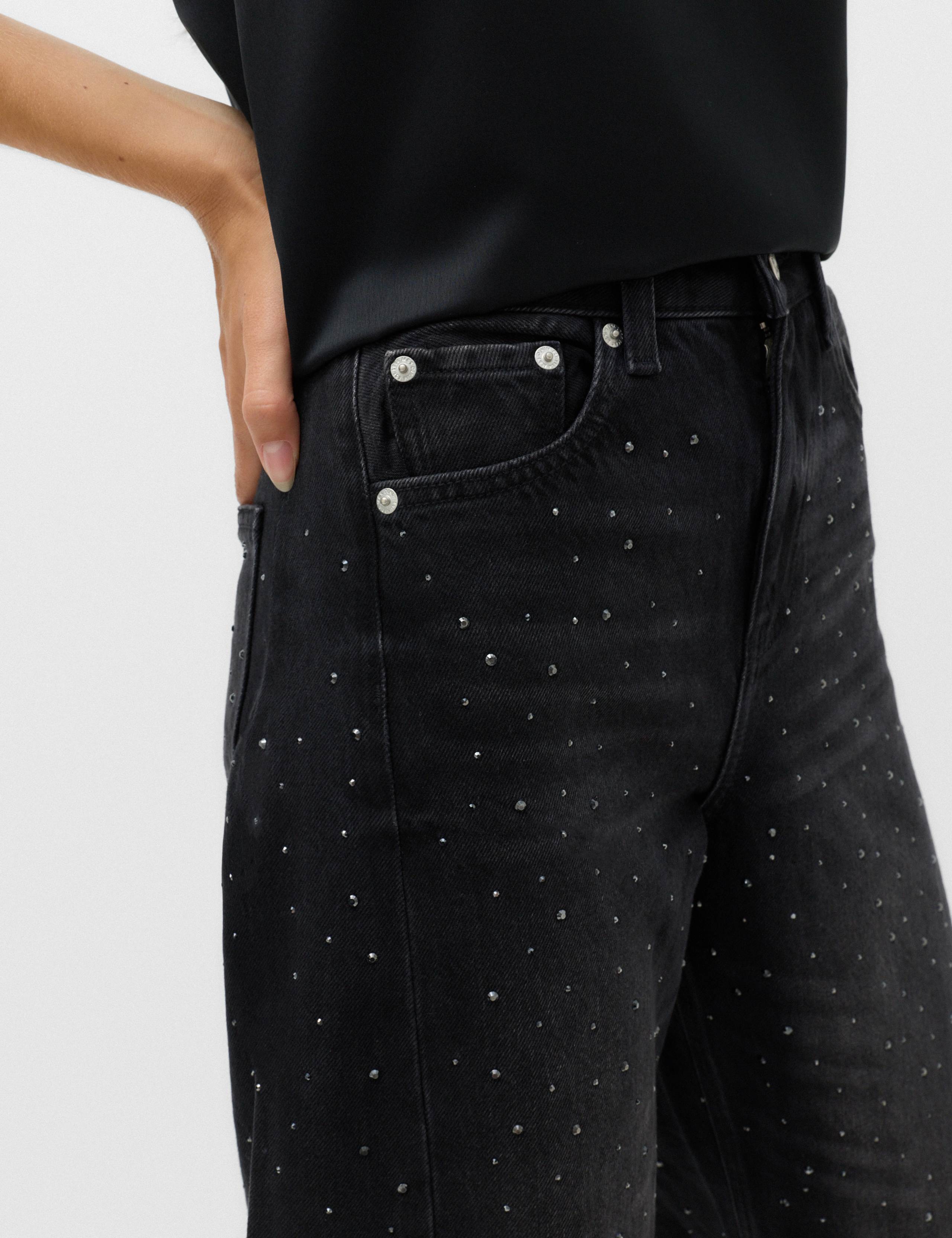 Mid Rise Embellished Barrel Jeans 3 of 7