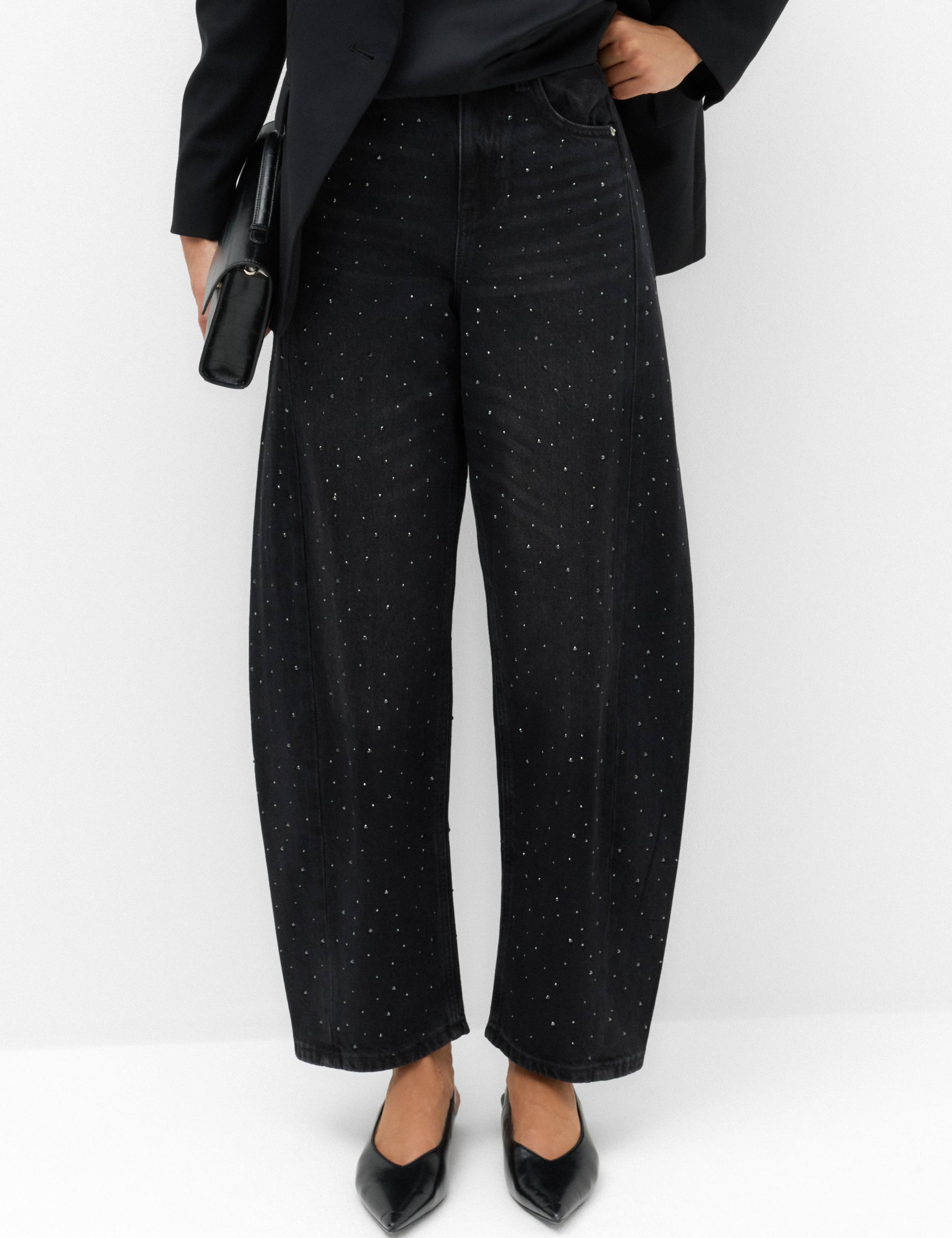 Mid Rise Embellished Barrel Jeans 5 of 7
