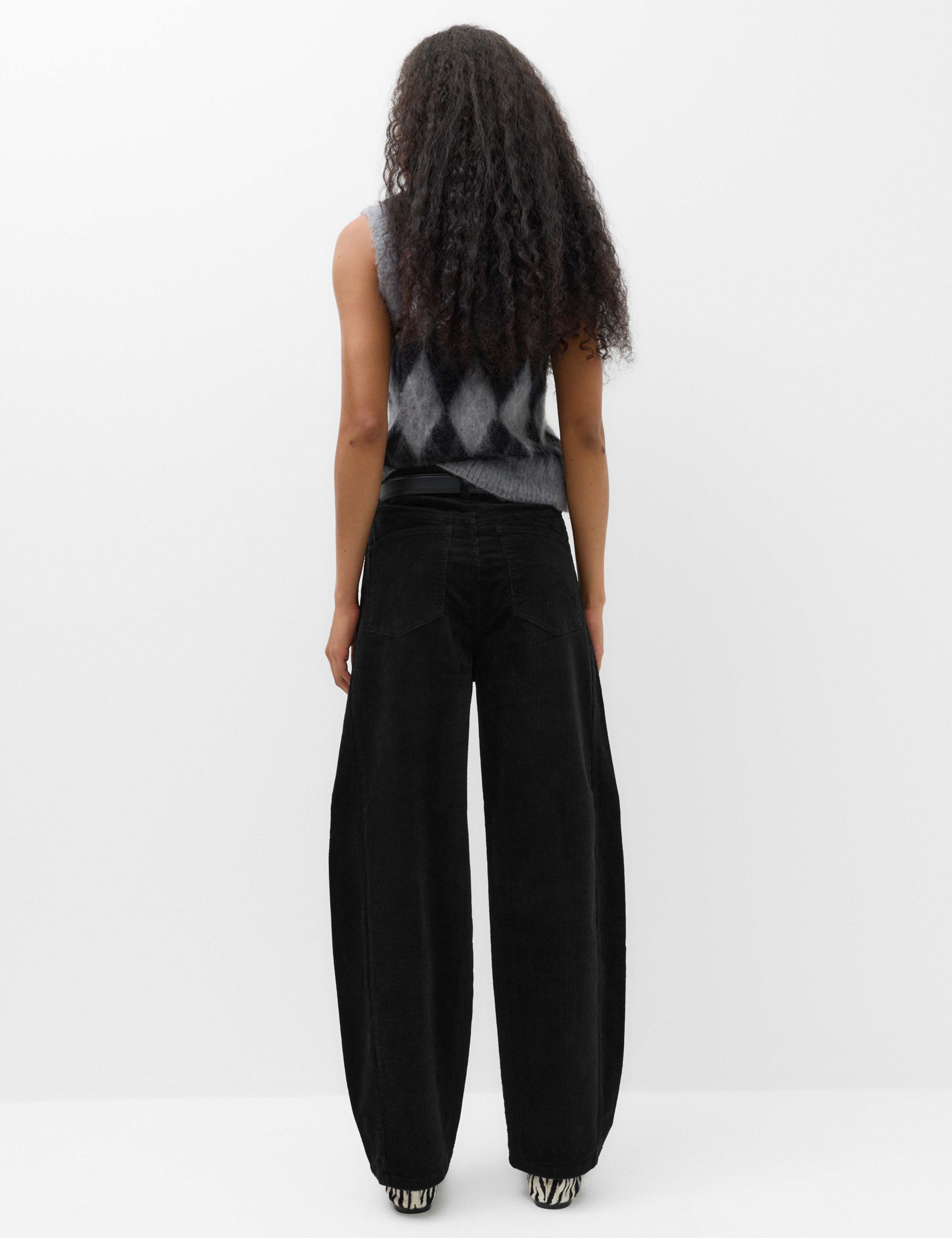 Corduroy Barrel Leg Trousers 4 of 7