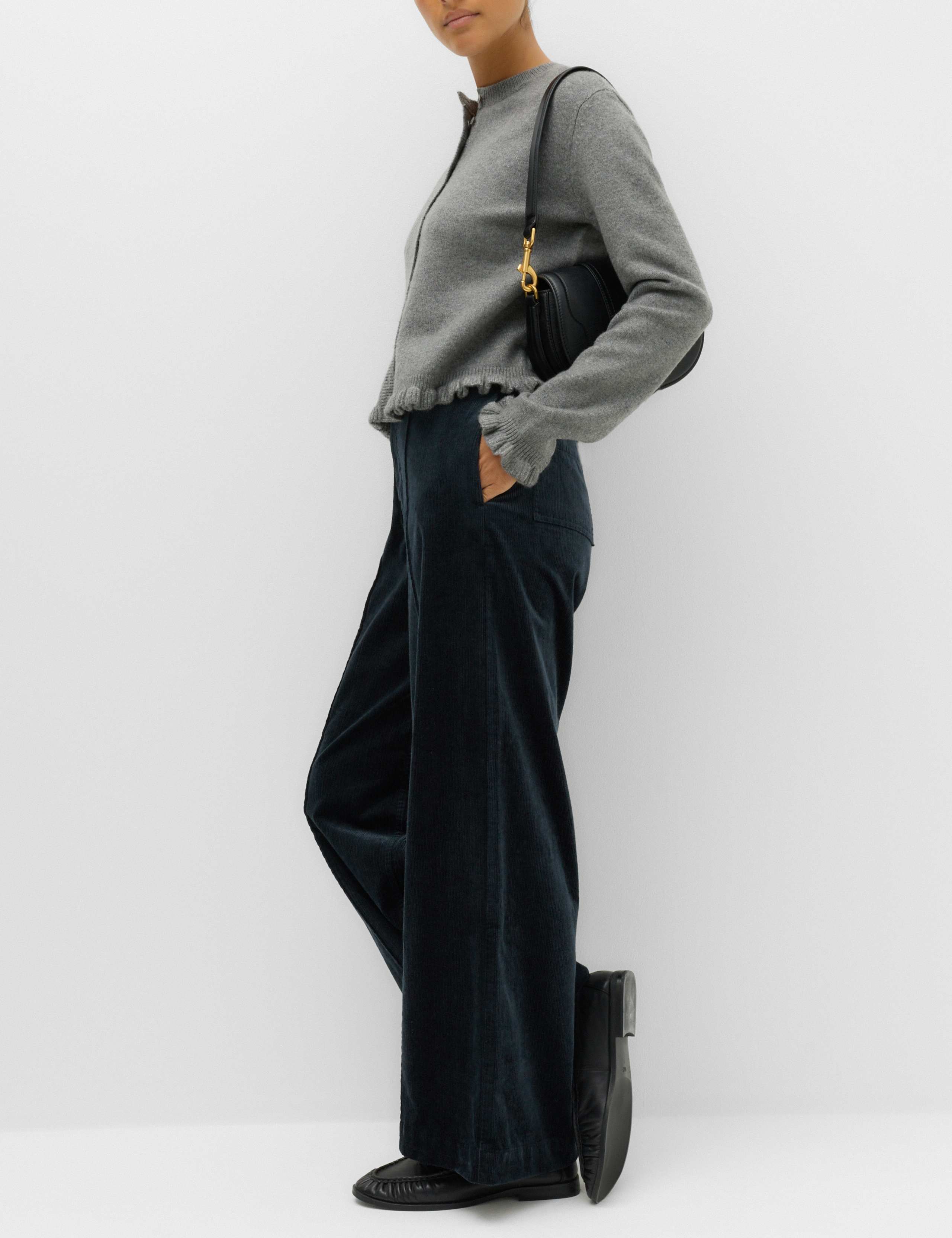 Cord Pintuck Wide Leg Trousers 4 of 6