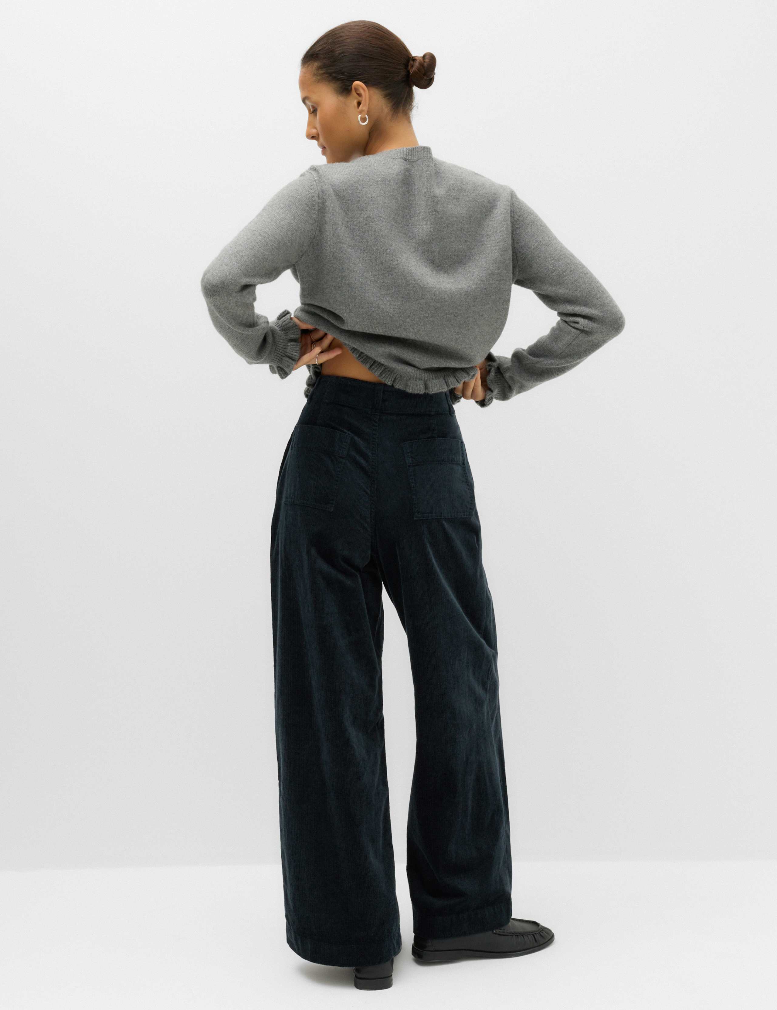 Cord Pintuck Wide Leg Trousers 6 of 6