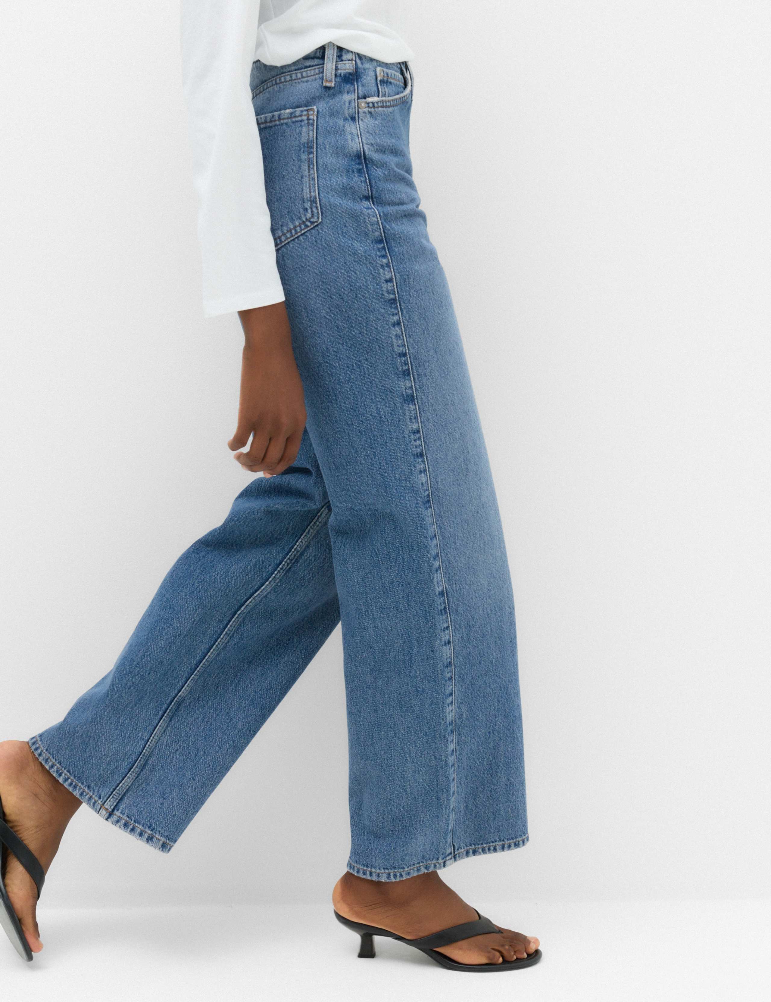 Denim High Waisted Wide Leg Jeans 3 of 6
