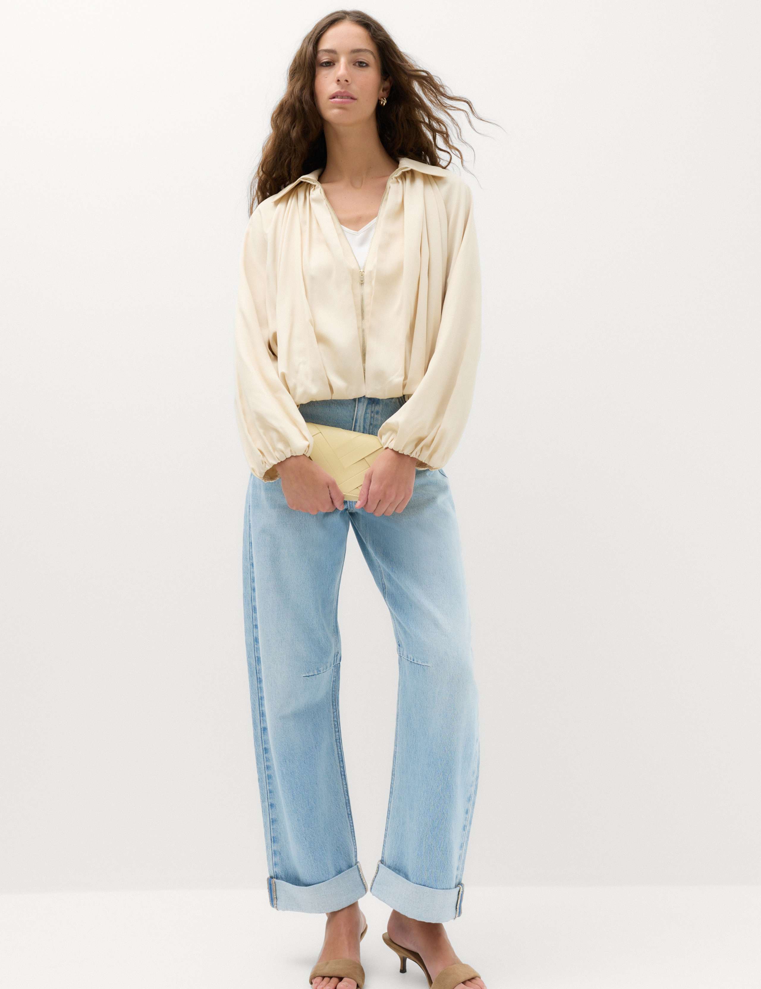 High Waisted Barrel Turn Up Jeans 5 of 6
