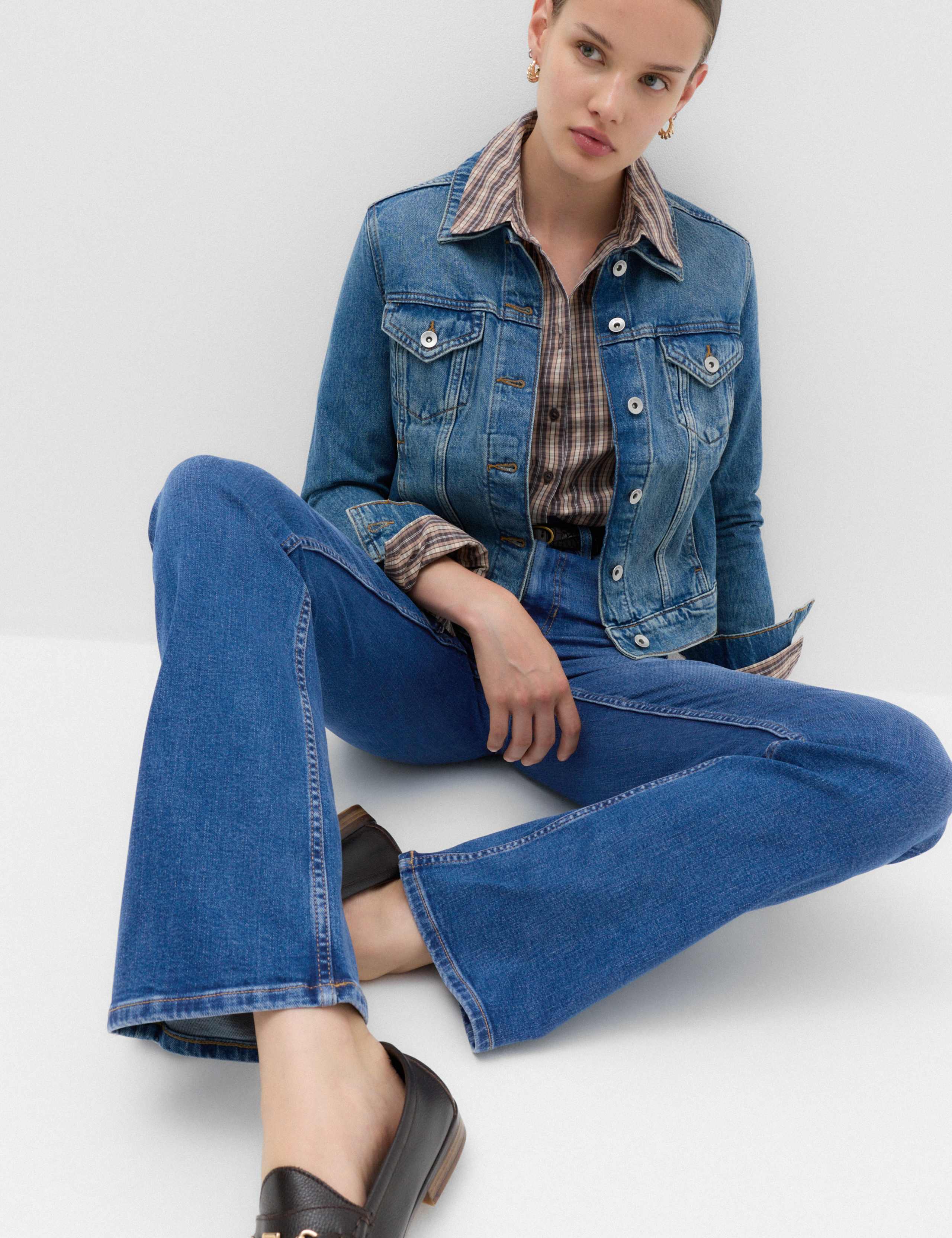 Eva Mid Rise Bootcut Jeans 1 of 6