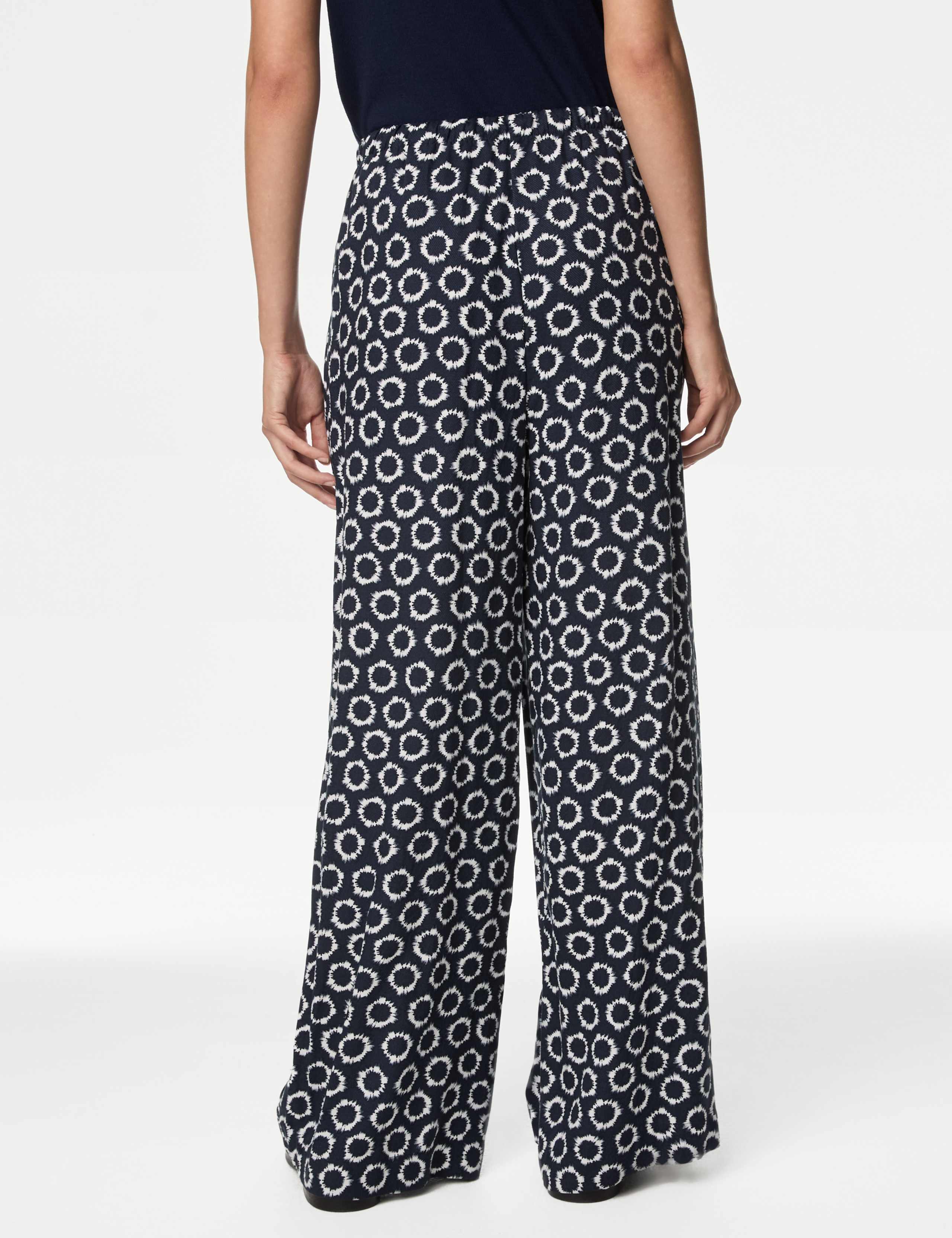 Wide Leg Floral Elasticated Waisted Trousers 5 of 5