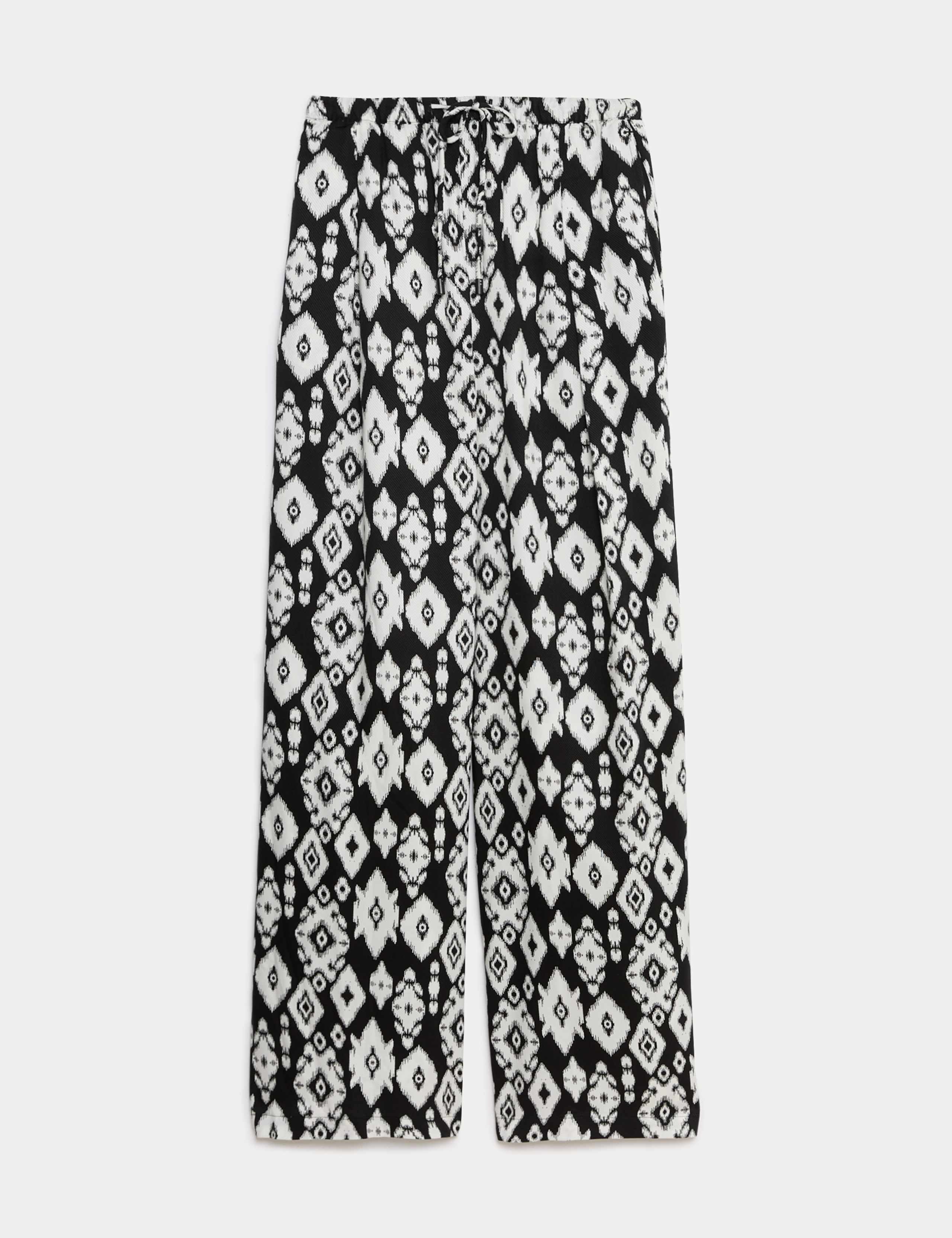 Printed Wide Leg Cropped Trousers 2 of 5