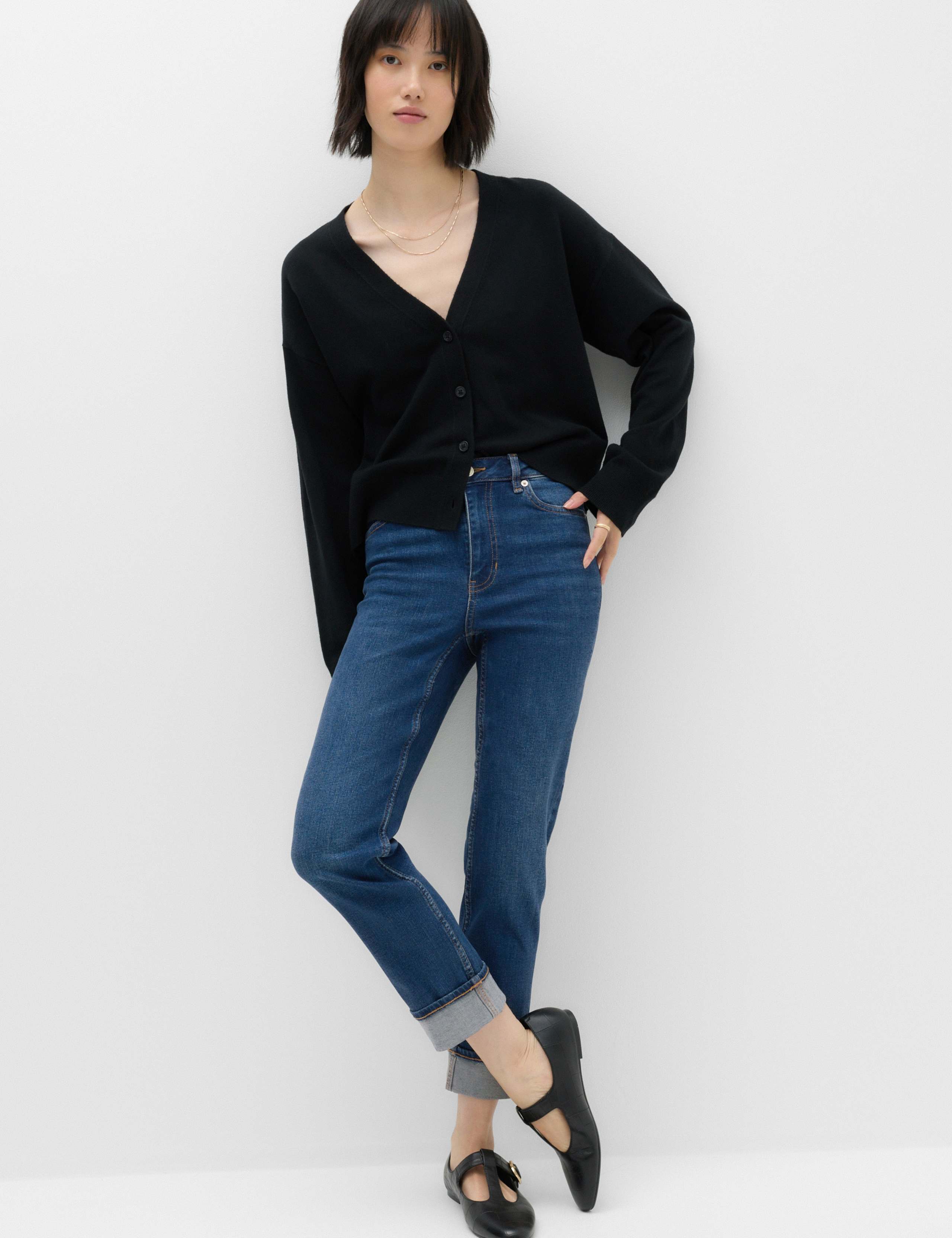 Harper High Waisted Cigarette Cropped Jeans 1 of 7