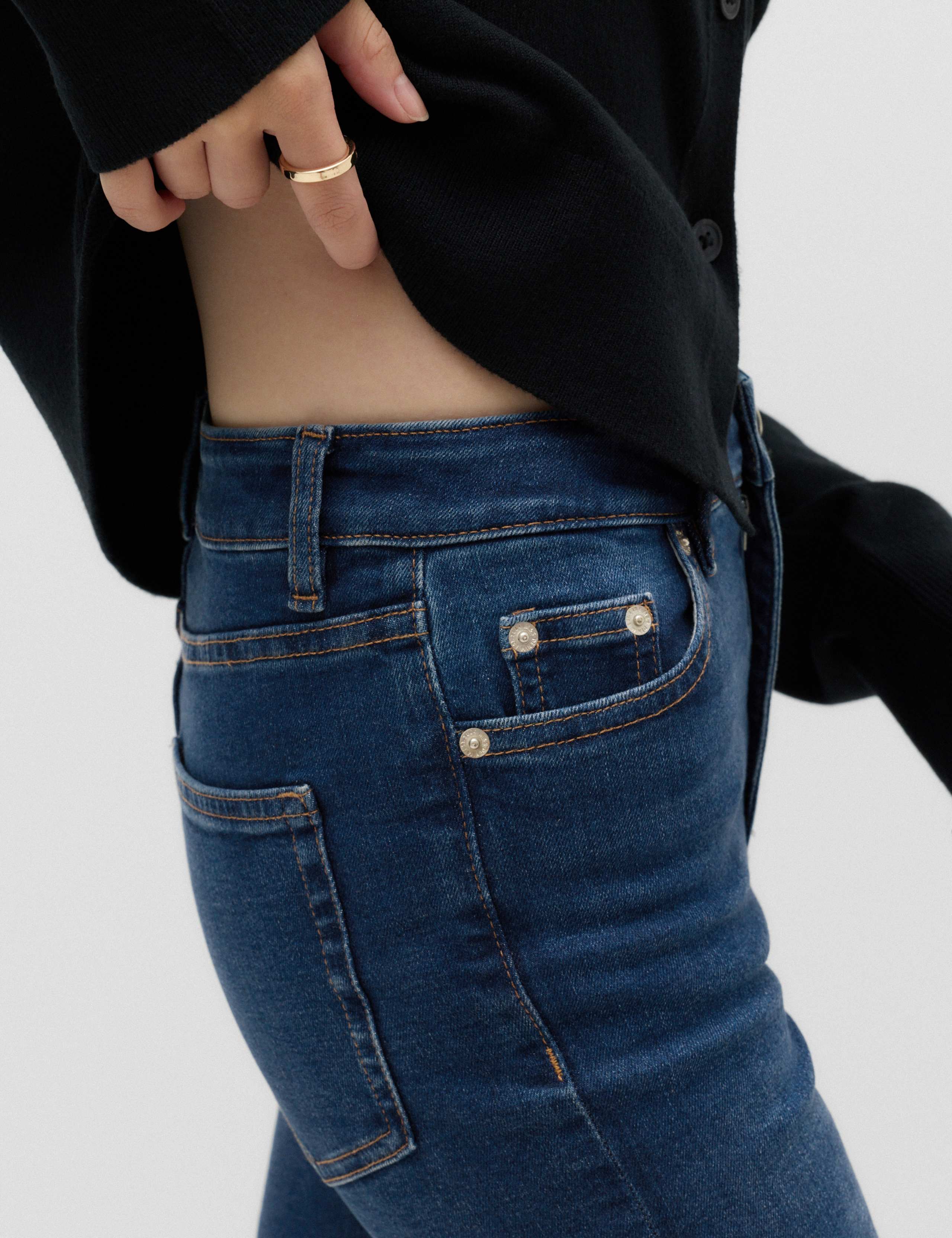Harper High Waisted Cigarette Cropped Jeans 3 of 7