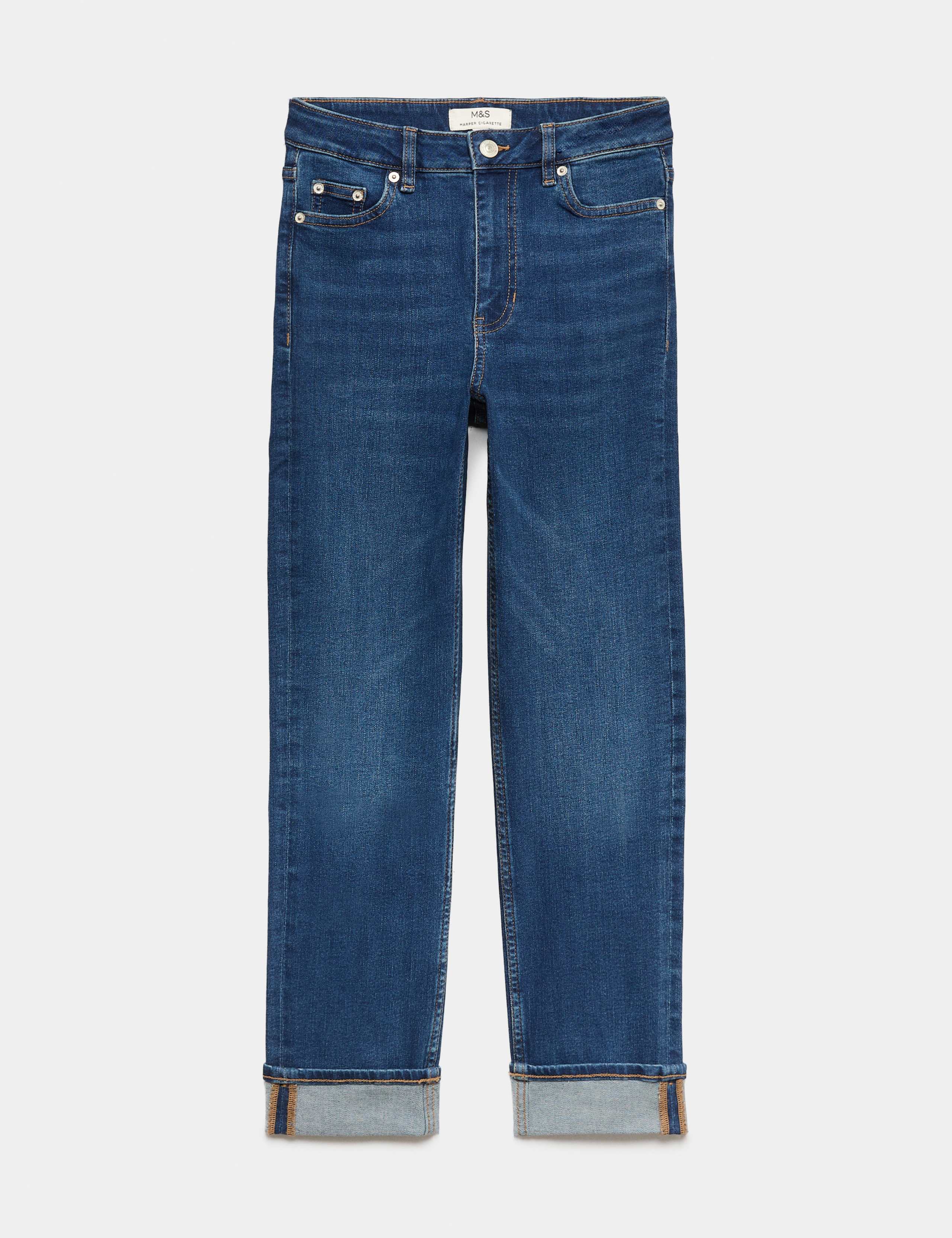 Harper High Waisted Cigarette Cropped Jeans 2 of 7
