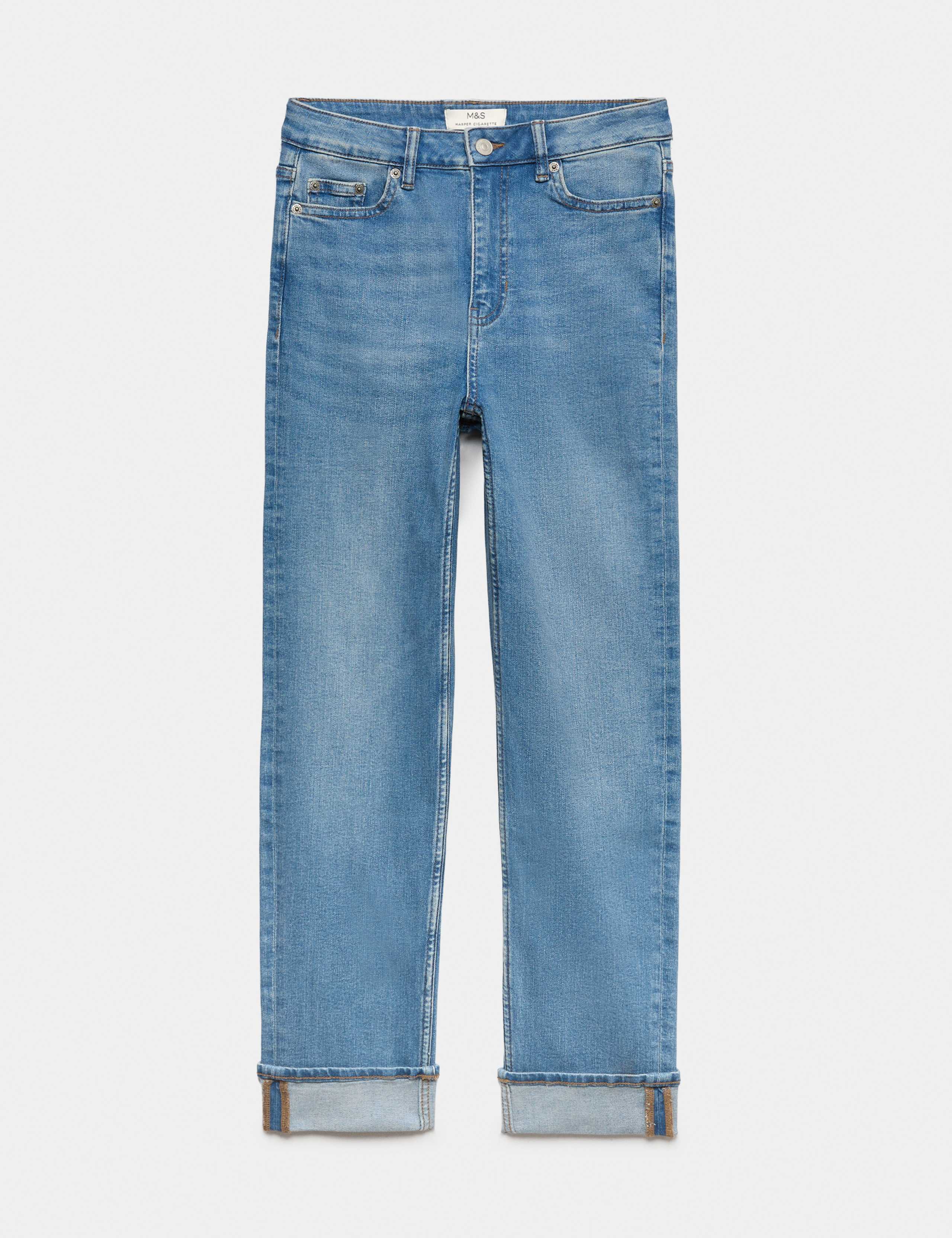 Harper High Waisted Cigarette Cropped Jeans 2 of 5