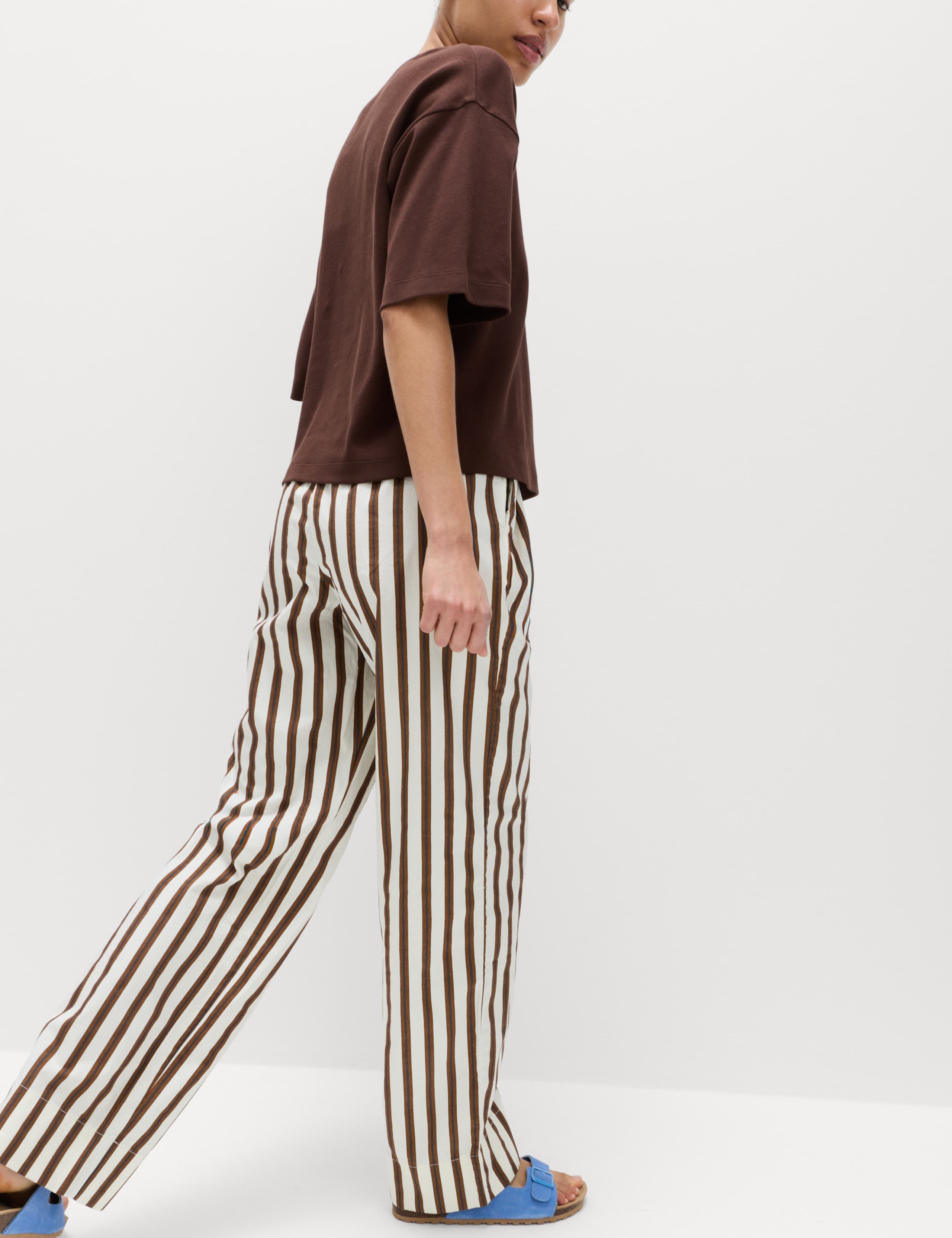 2 Pack Pure Cotton Poplin Straight Leg Trousers 4 of 5