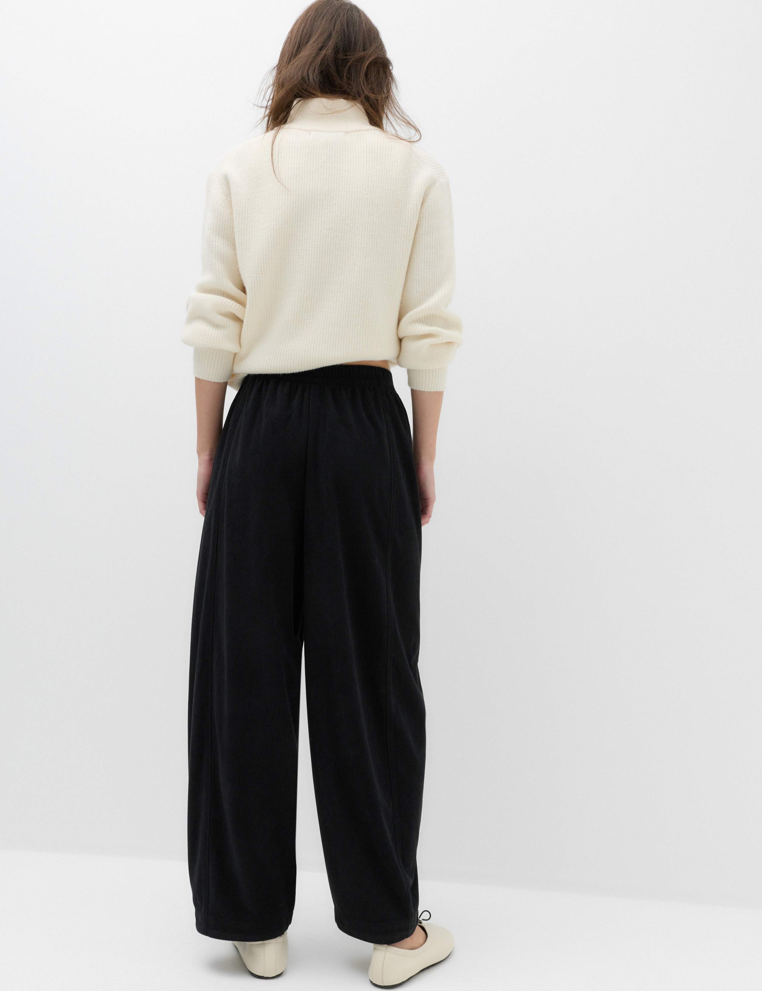 Cord Pull On Barrel Leg Trousers 4 of 5