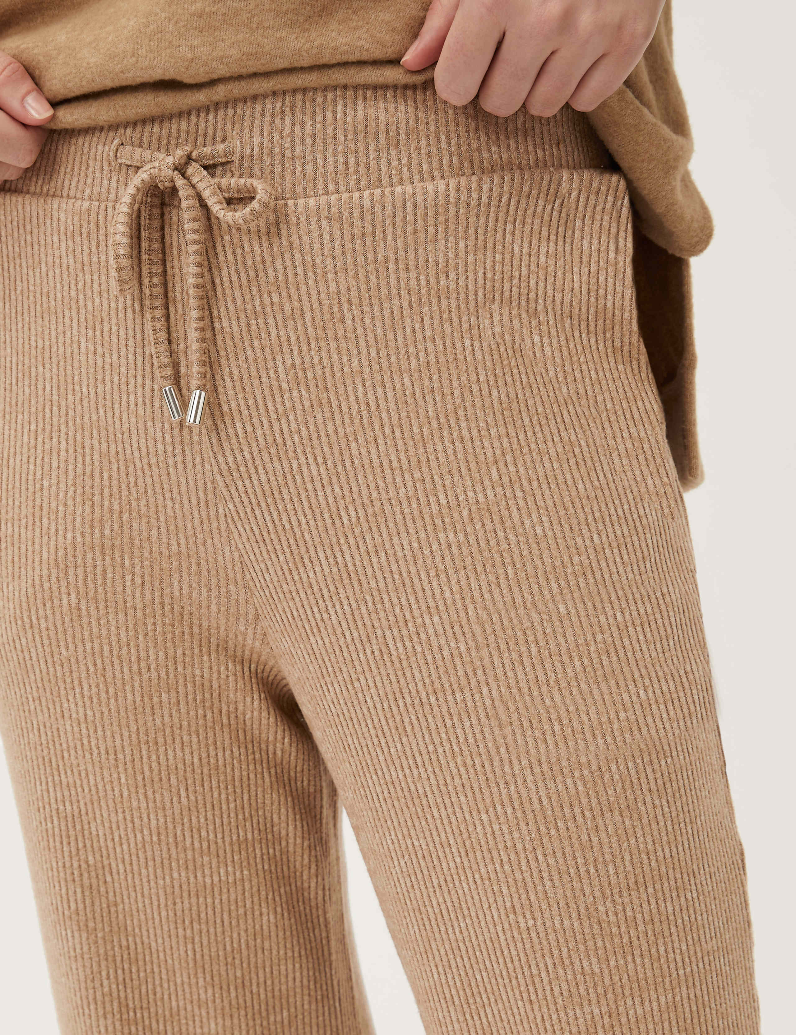 Jersey Ribbed Wide Leg Joggers 3 of 5