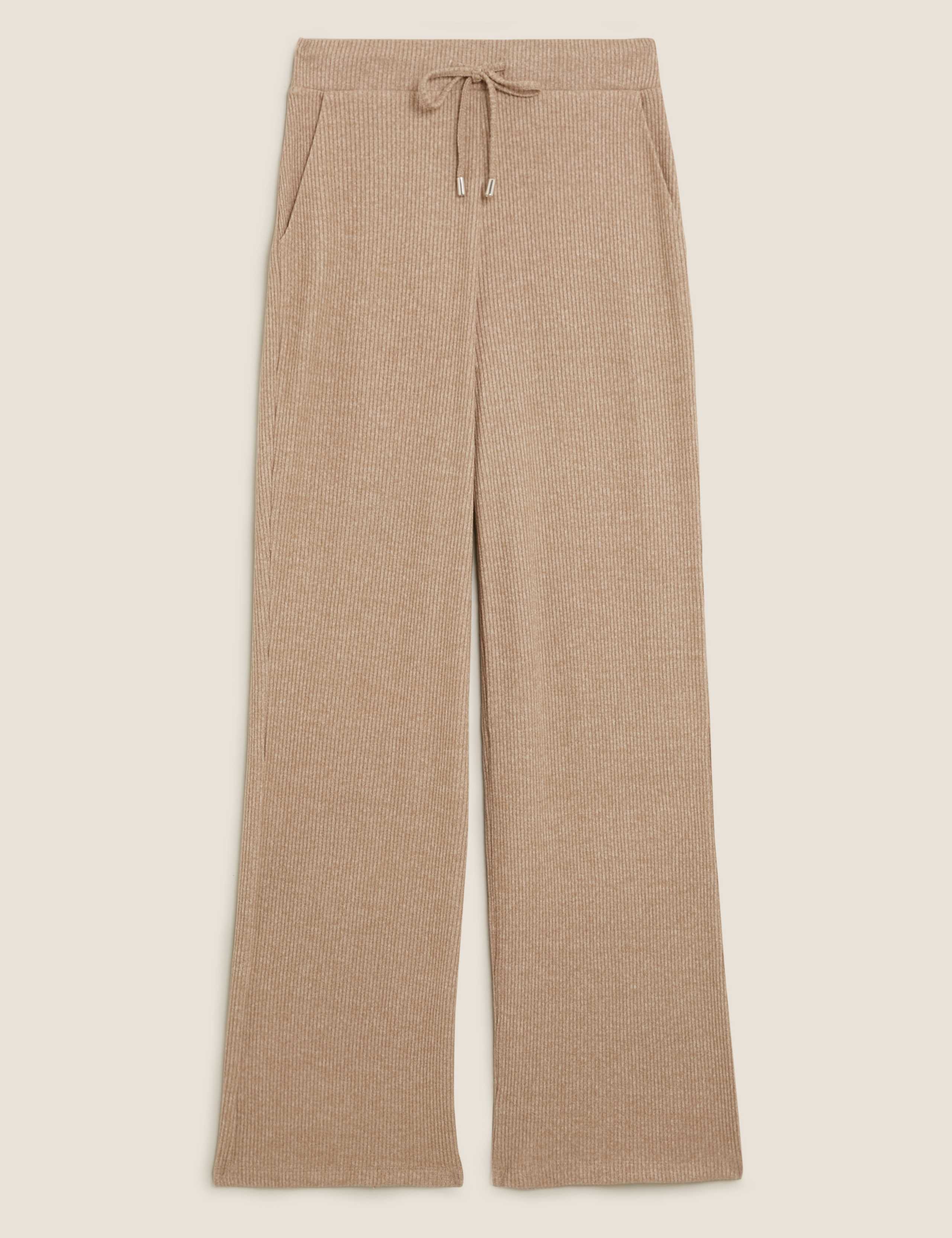 Jersey Ribbed Wide Leg Joggers 2 of 5