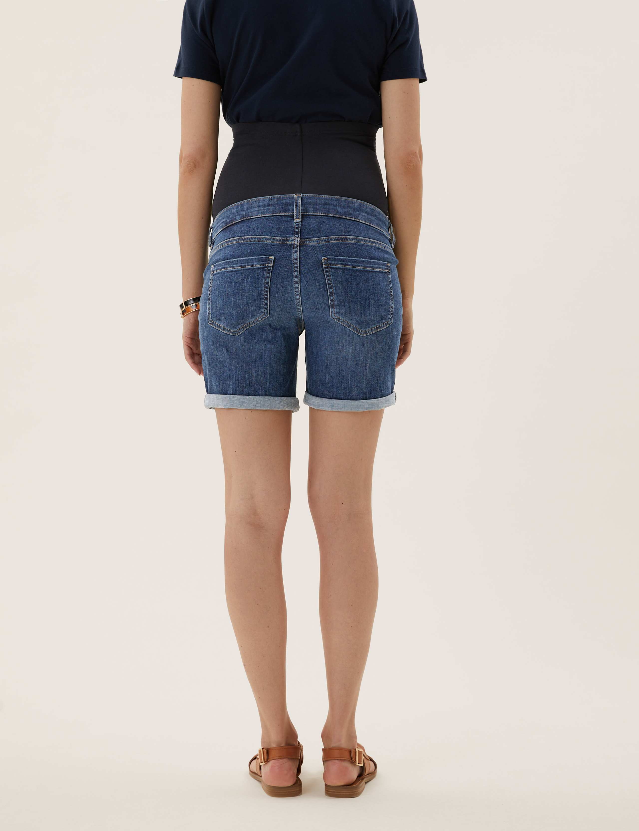 Maternity Denim Boyfriend Over Bump Shorts 4 of 5
