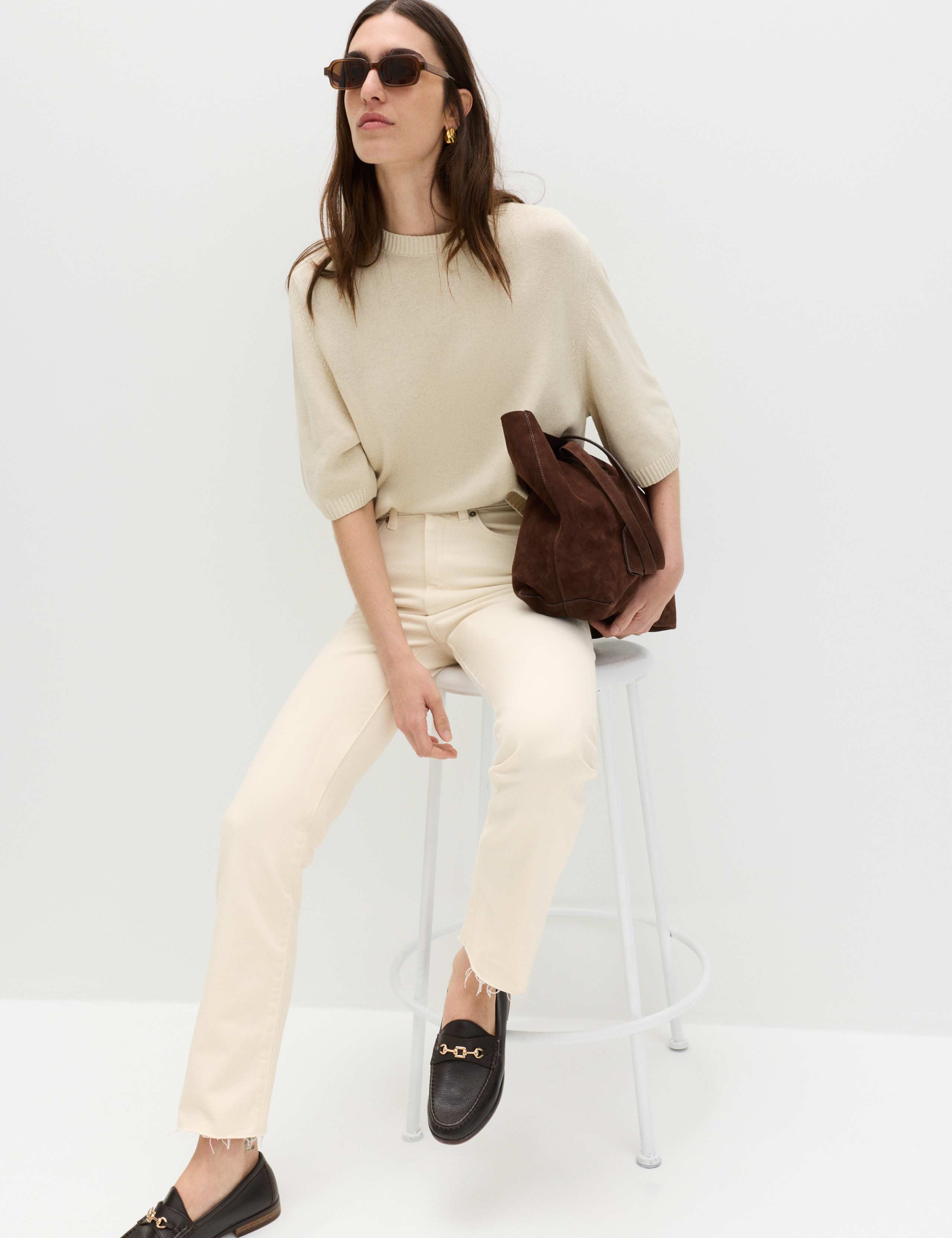 High Waisted Frayed Kickflare Jeans 5 of 6