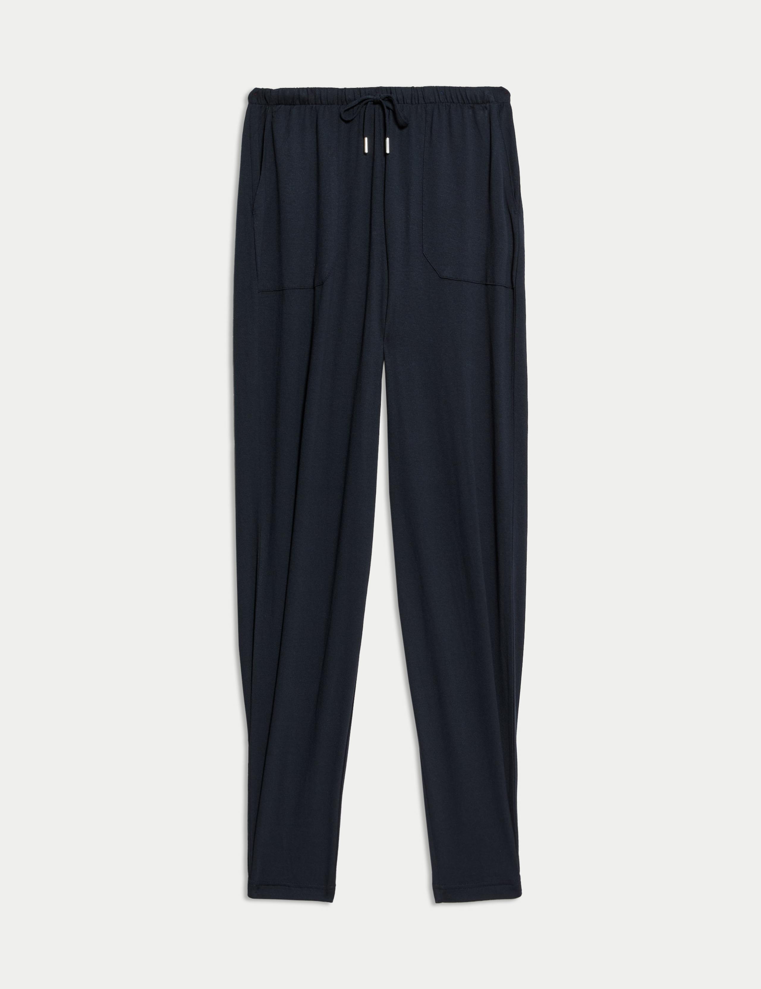 Jersey Drawstring Pintuck Tapered Trousers 2 of 5