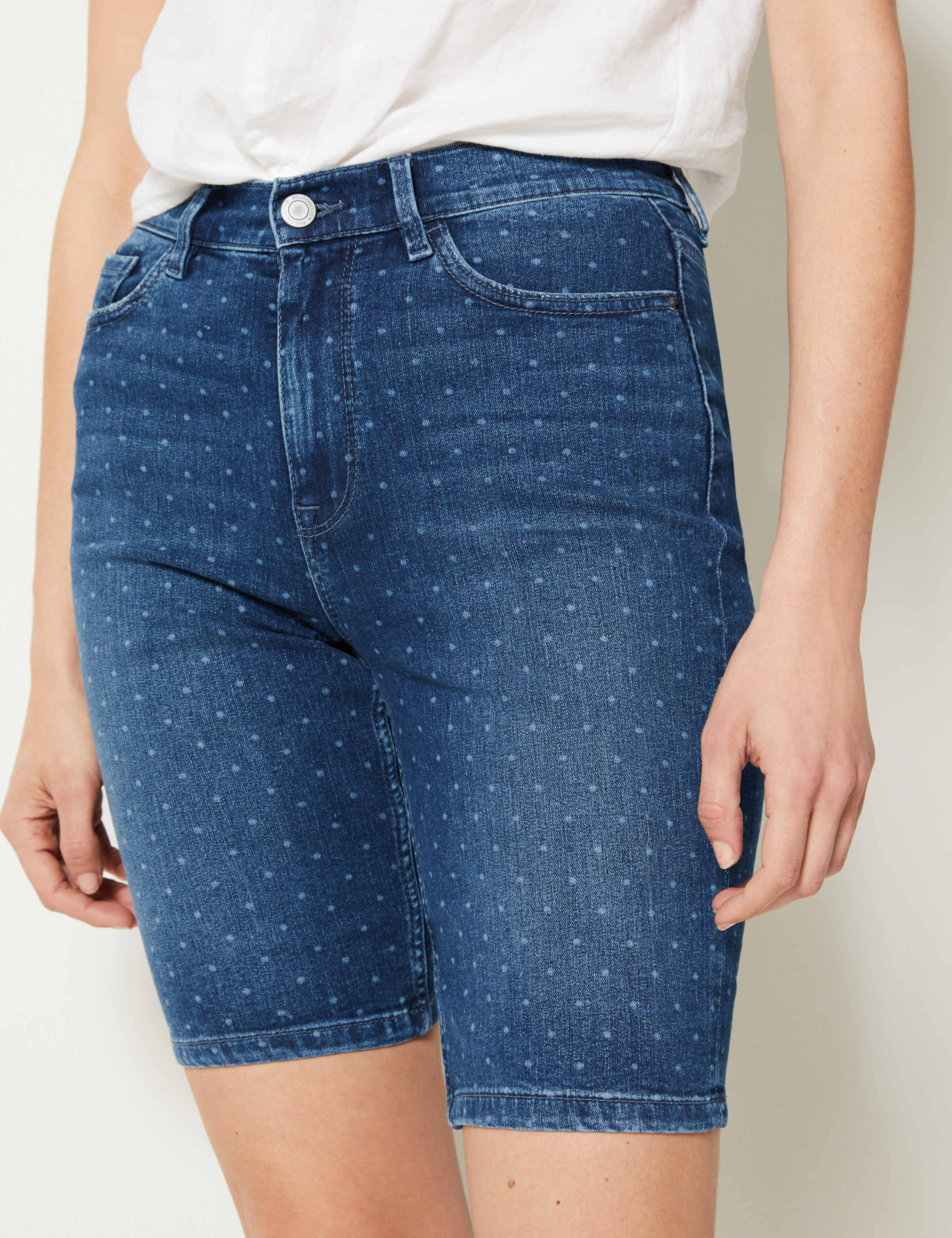 Bermuda Knee Length Denim Shorts 3 of 4