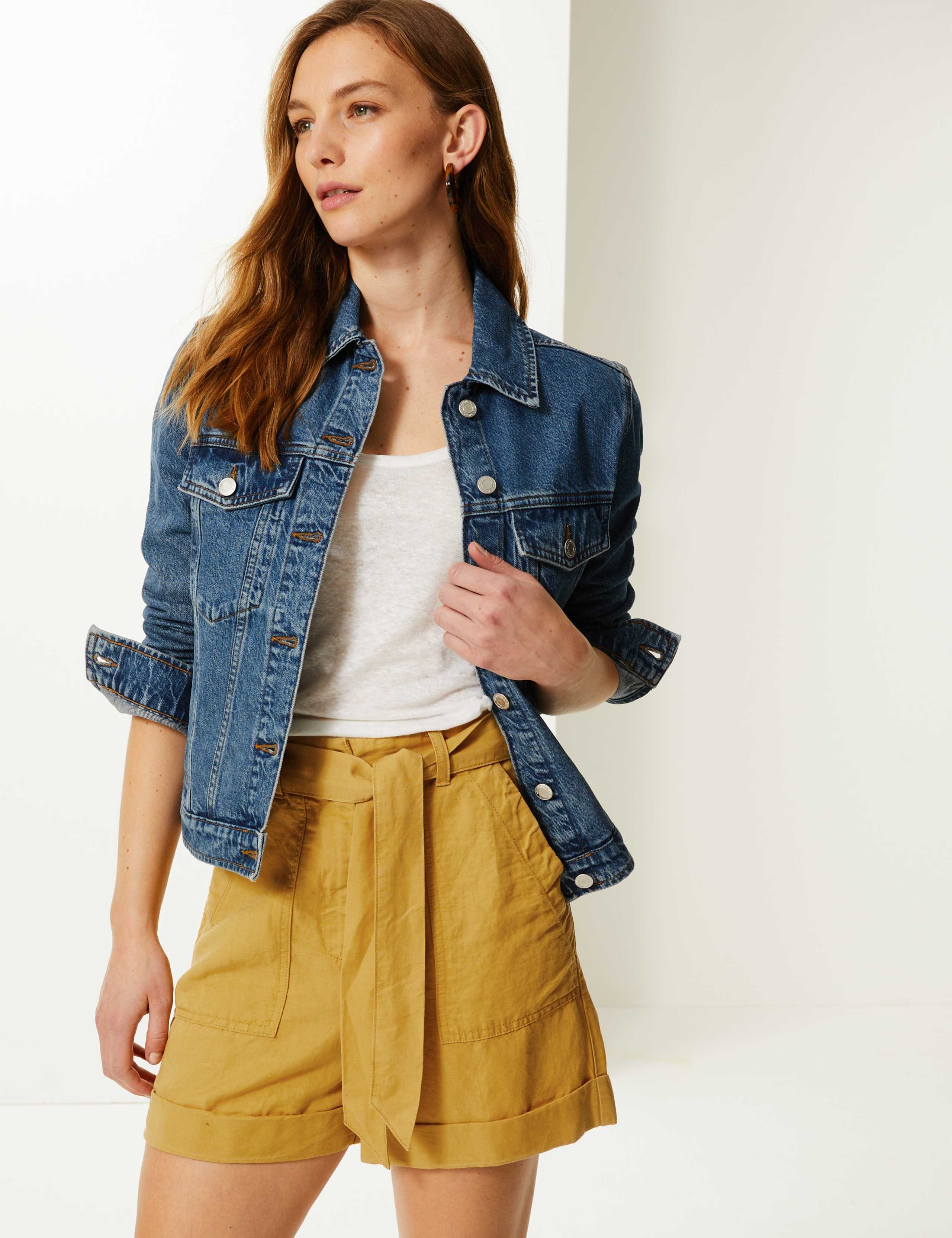 Linen Blend Belted Shorts 1 of 4