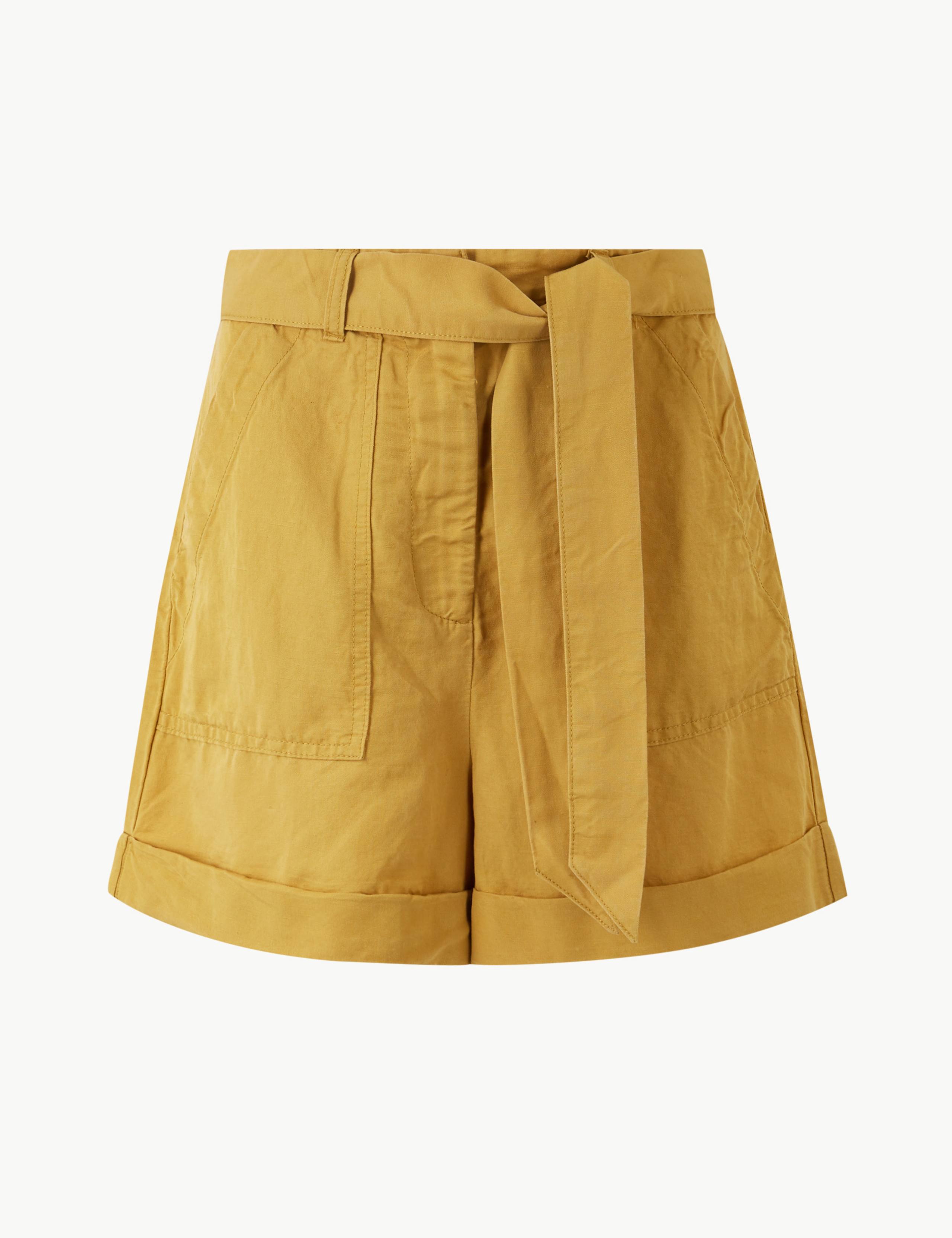Linen Blend Belted Shorts 2 of 4