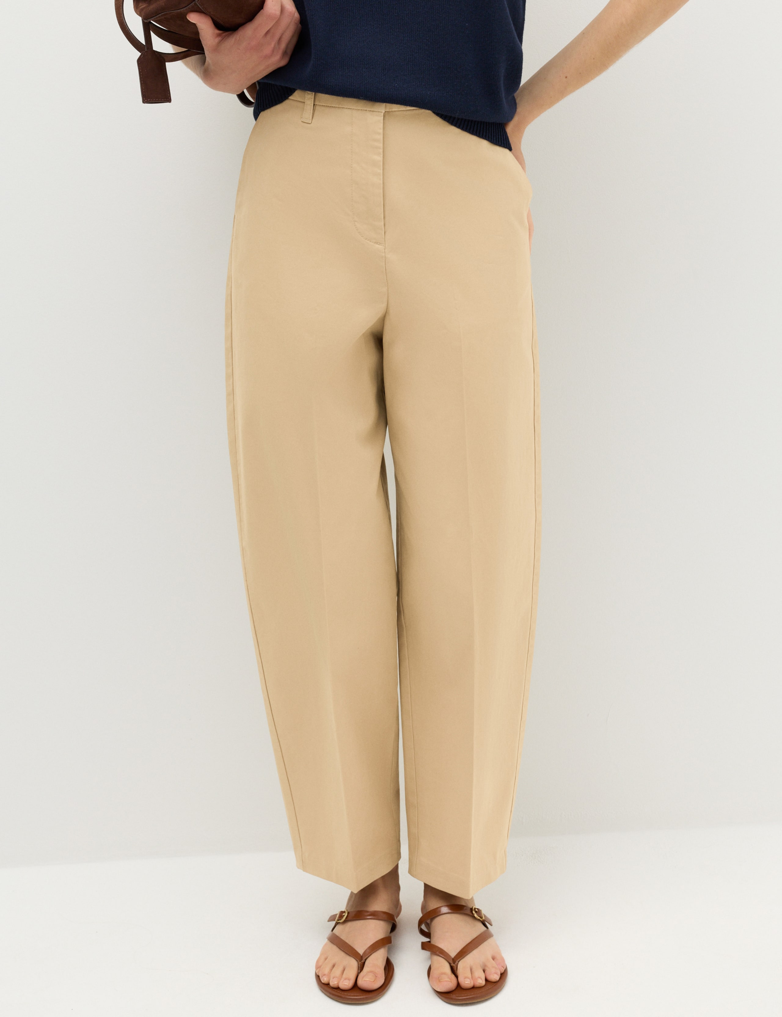 Cotton Rich Crease Front Barrel Leg Chinos 3 of 7