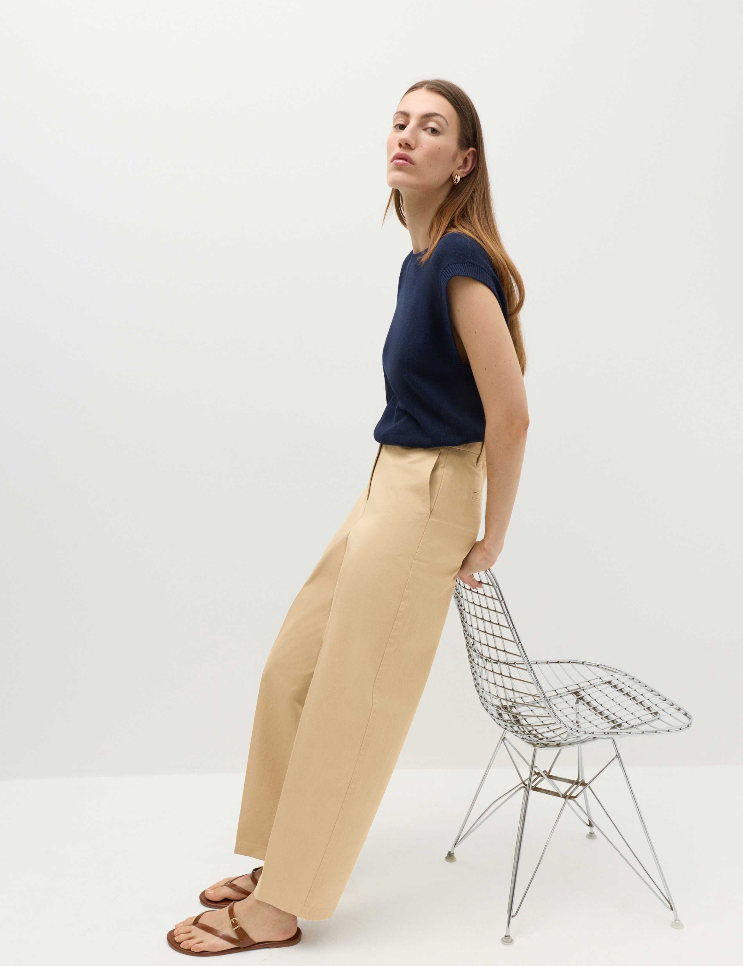 Cotton Rich Crease Front Barrel Leg Chinos 6 of 7