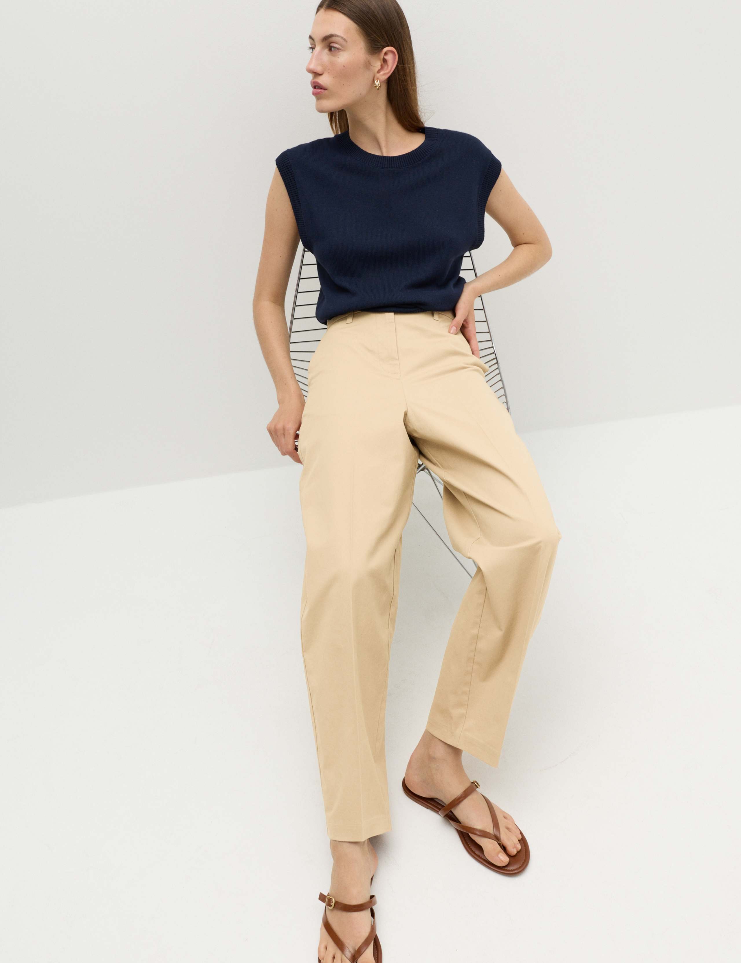 Cotton Rich Crease Front Barrel Leg Chinos 7 of 7