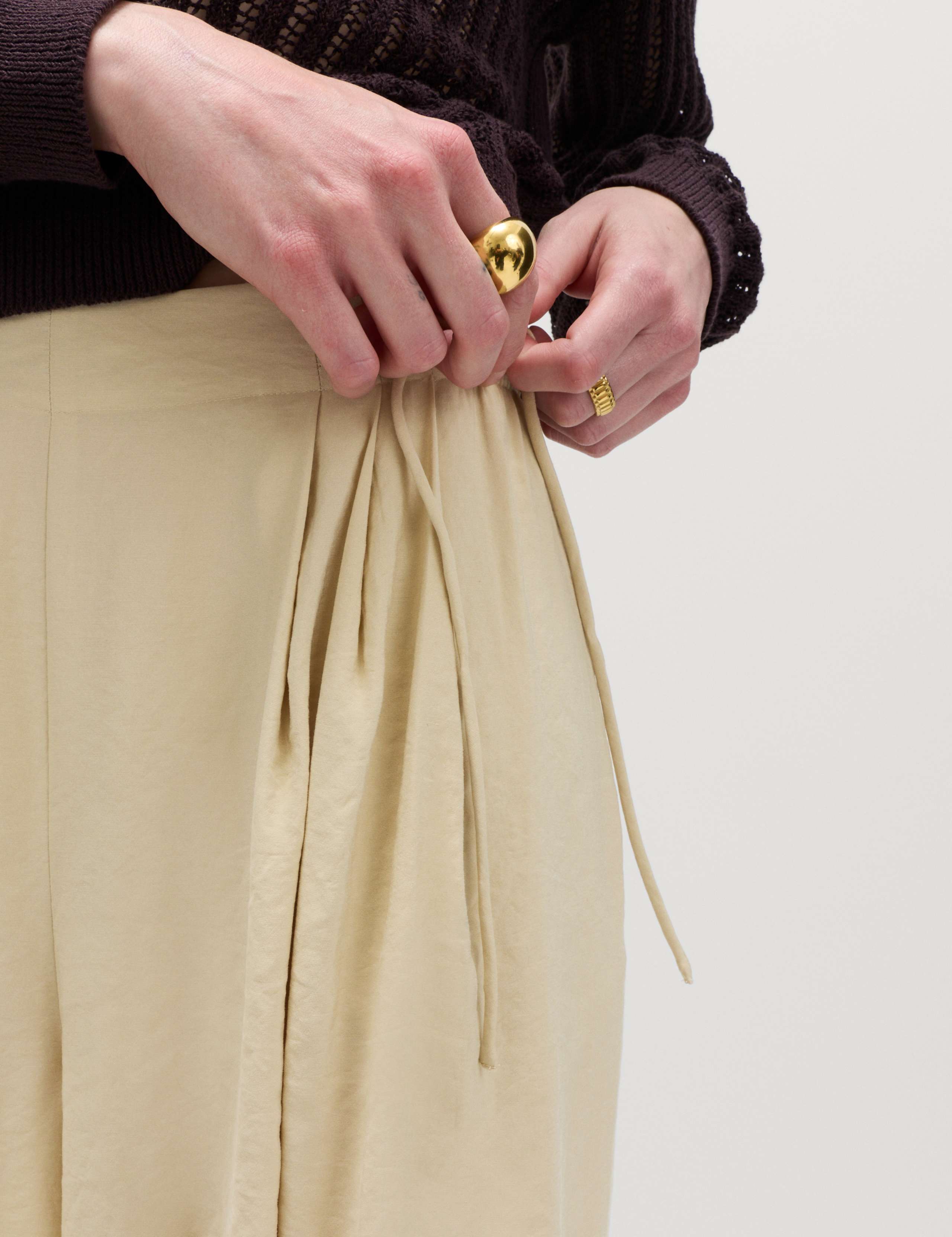 Pleated Tie Side Wide Leg Trousers 3 of 6