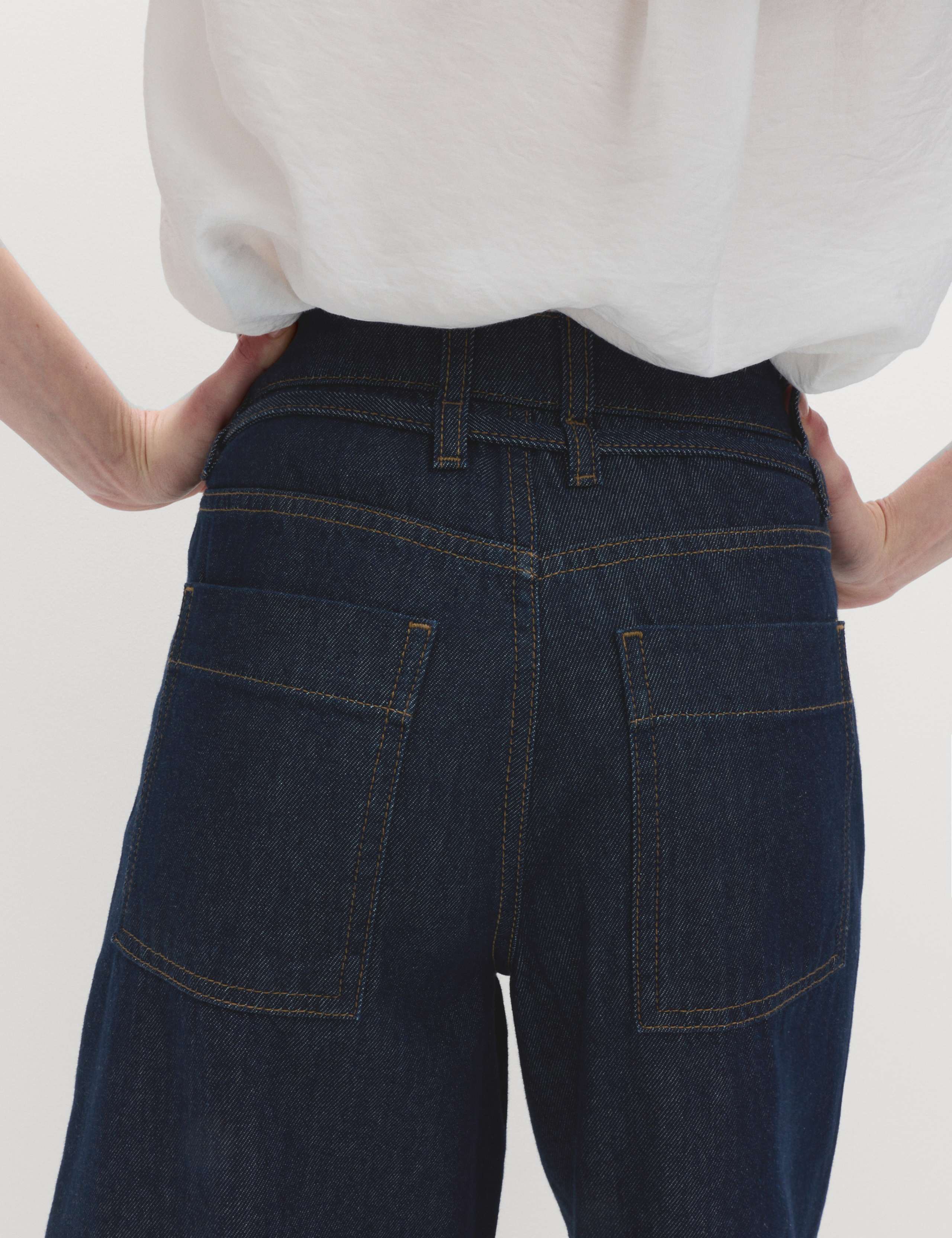 Denim High Waisted Belted Wide Leg Culottes 6 of 6