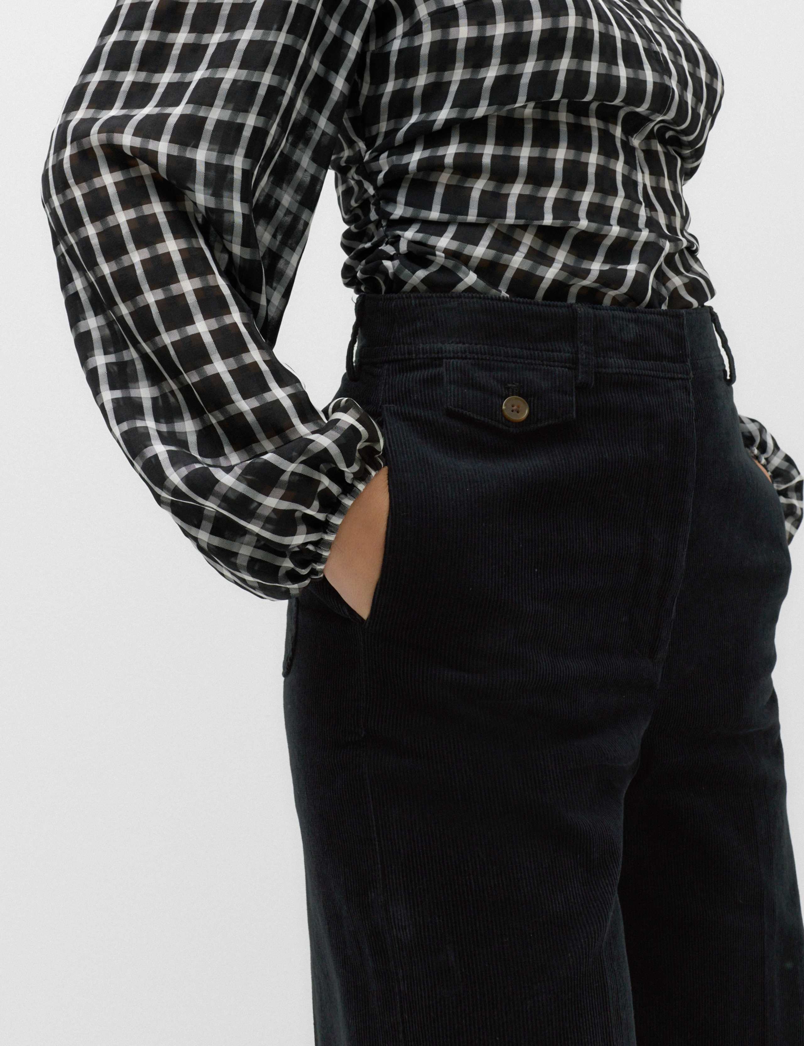 Pure Cotton Cord Wide Leg Trousers 3 of 5