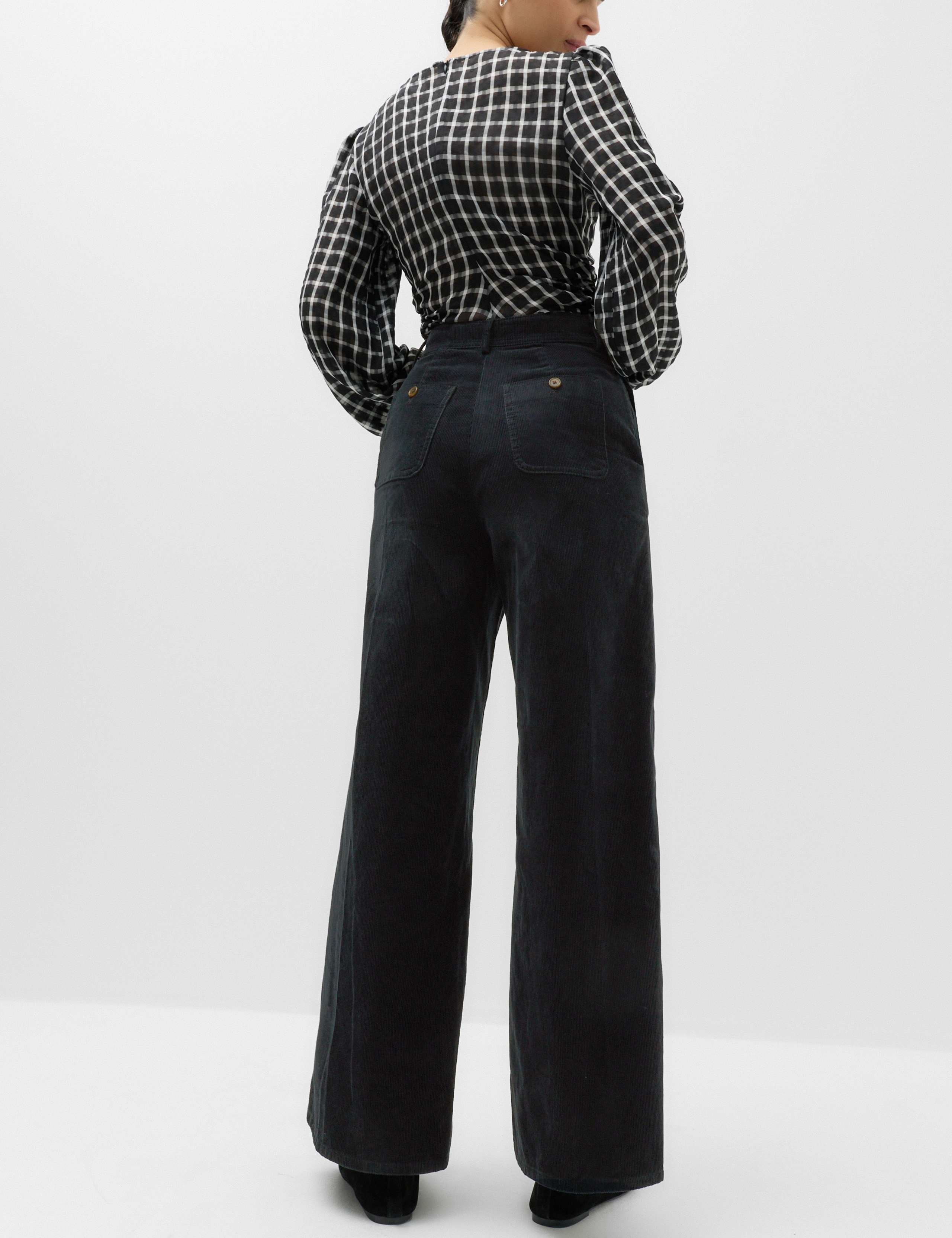 Pure Cotton Cord Wide Leg Trousers 4 of 5