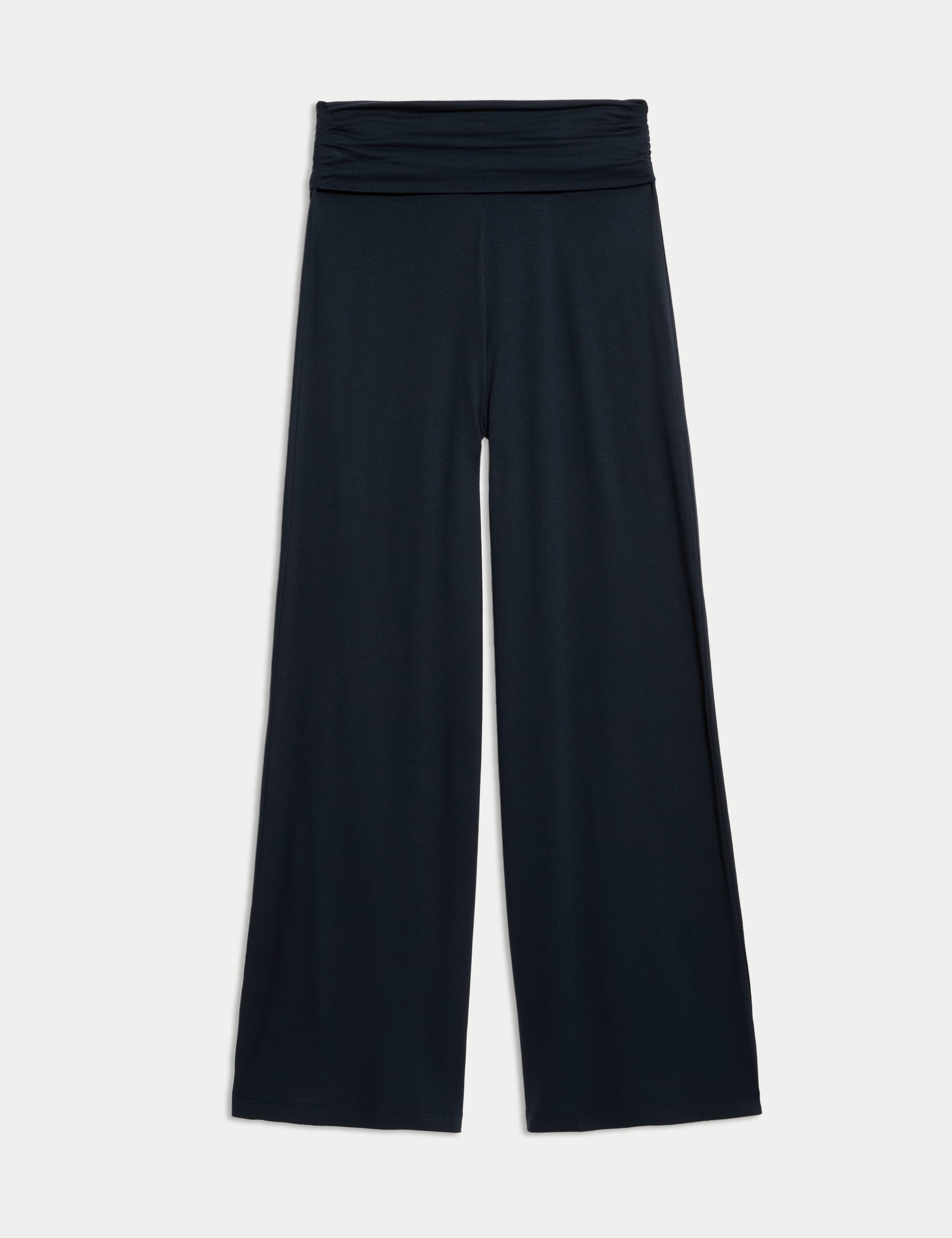 Jersey Pull On Fold Over Wide Leg Trousers 2 of 5