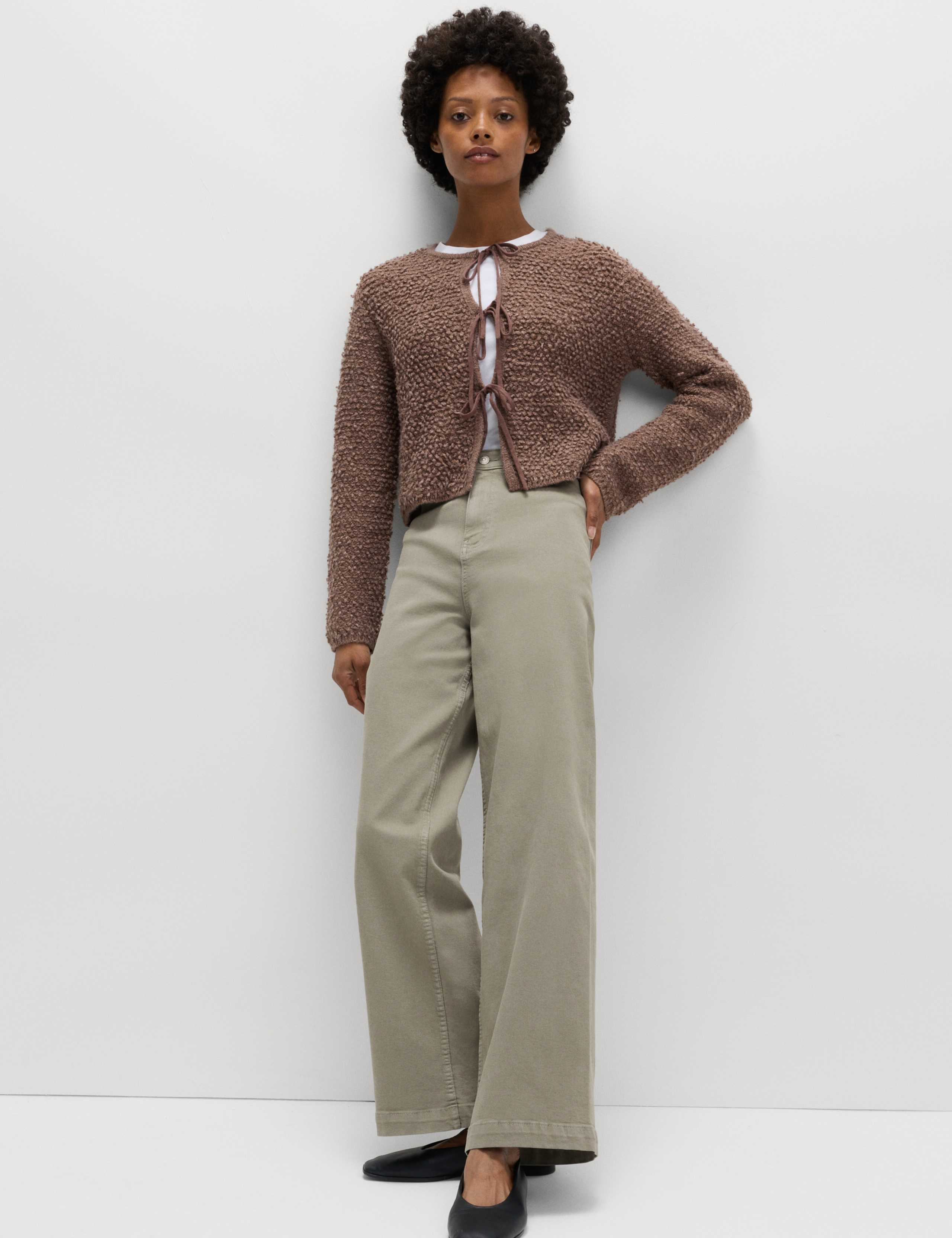 High Waisted Wide Leg Ankle Grazer Jeans 1 of 7