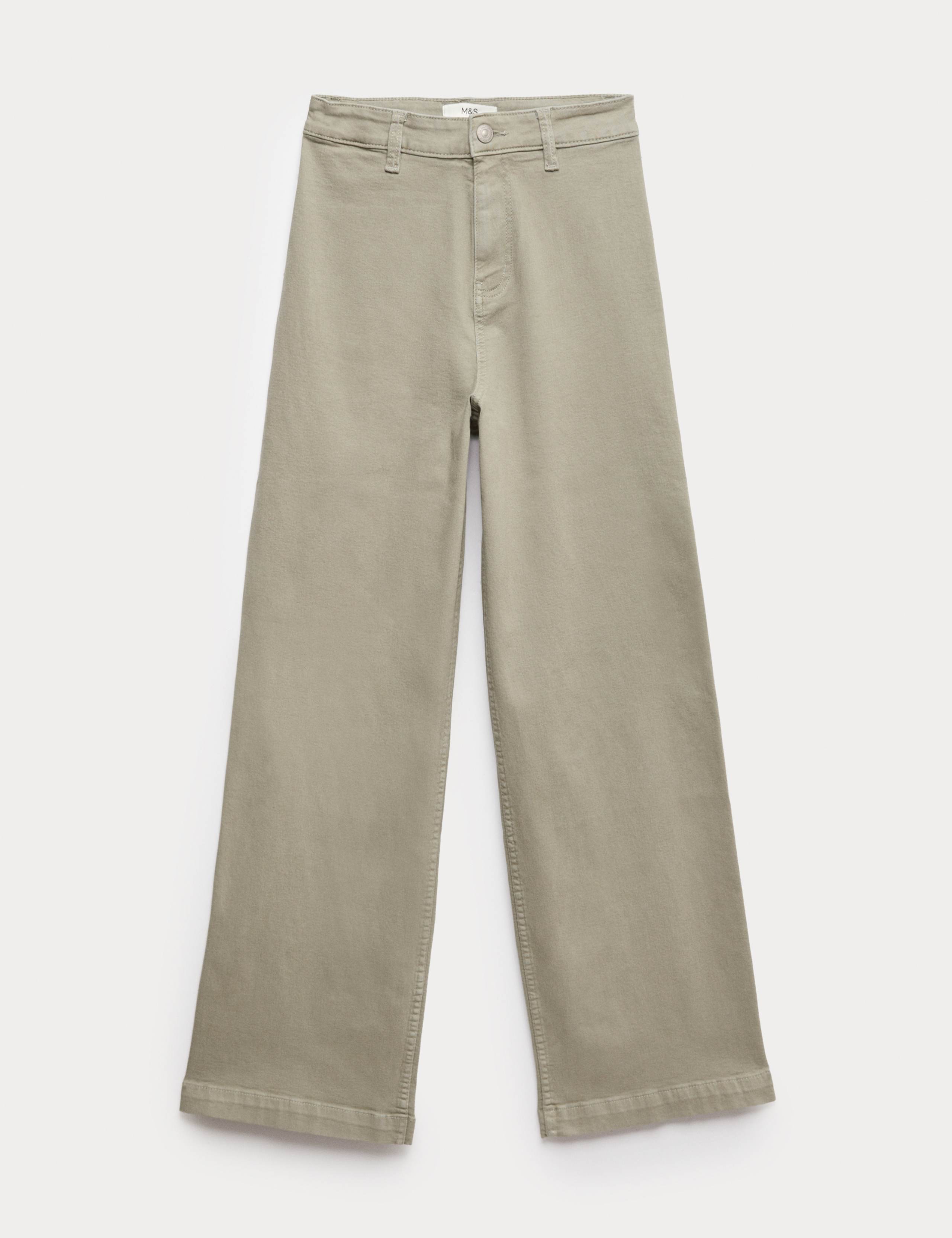 High Waisted Wide Leg Ankle Grazer Jeans 2 of 7