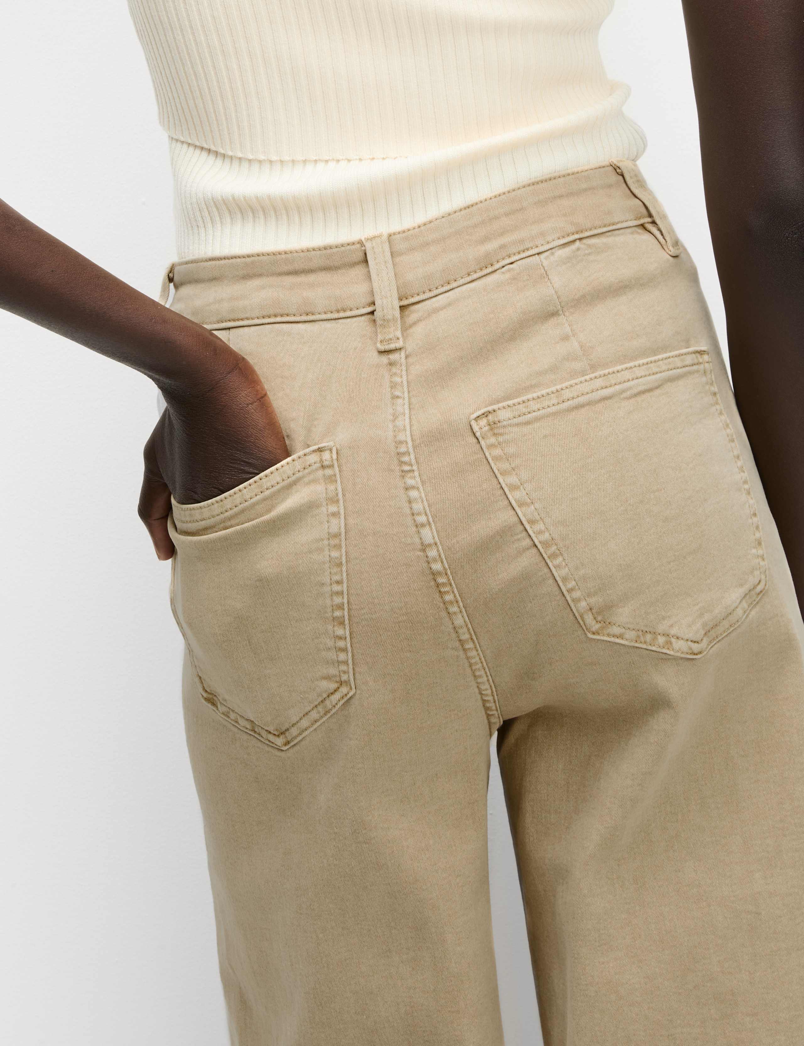 High Waisted Wide Leg Ankle Grazer Jeans 6 of 6