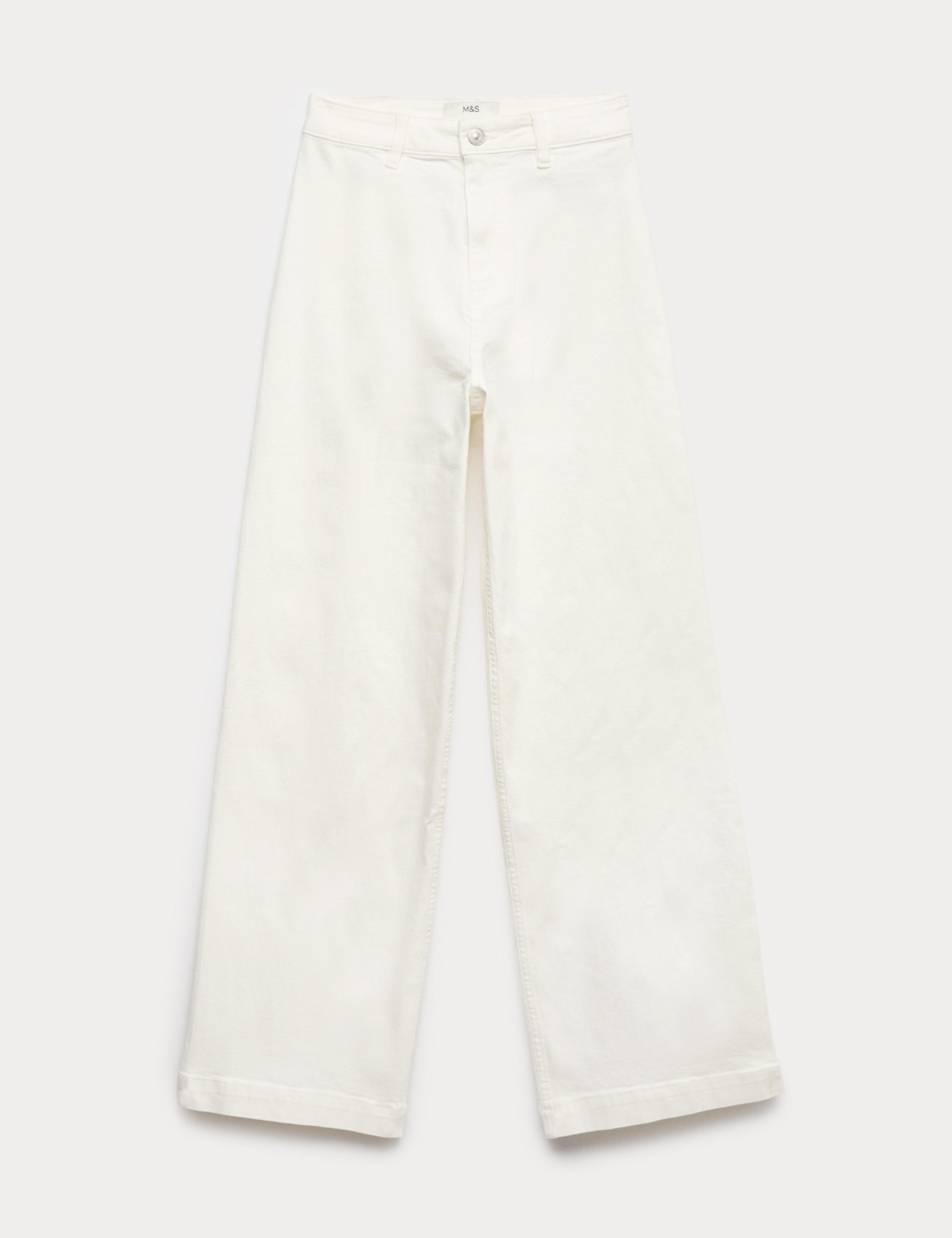 High Waisted Wide Leg Ankle Grazer Jeans 2 of 5