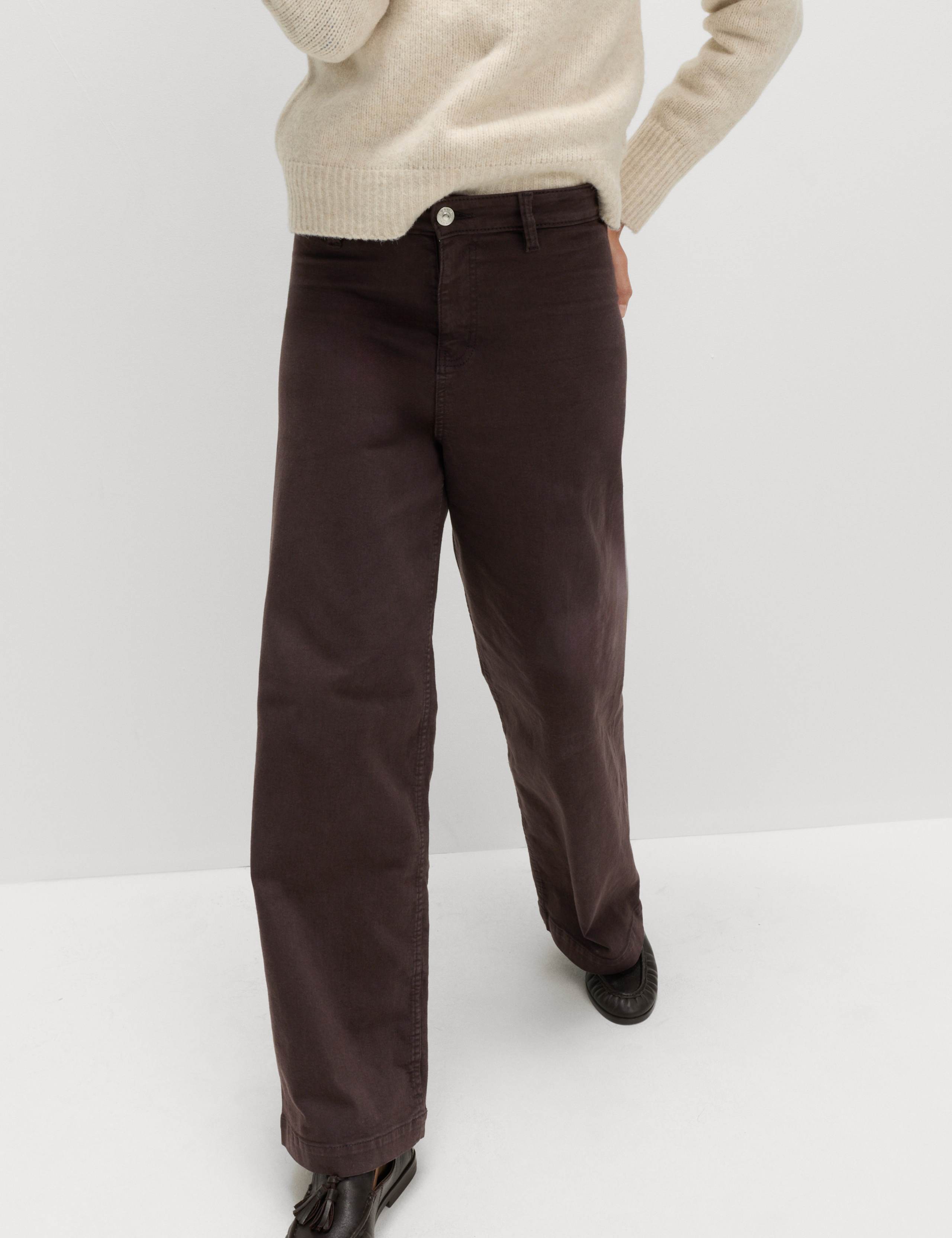 High Waisted Wide Leg Ankle Grazer Jeans 5 of 5