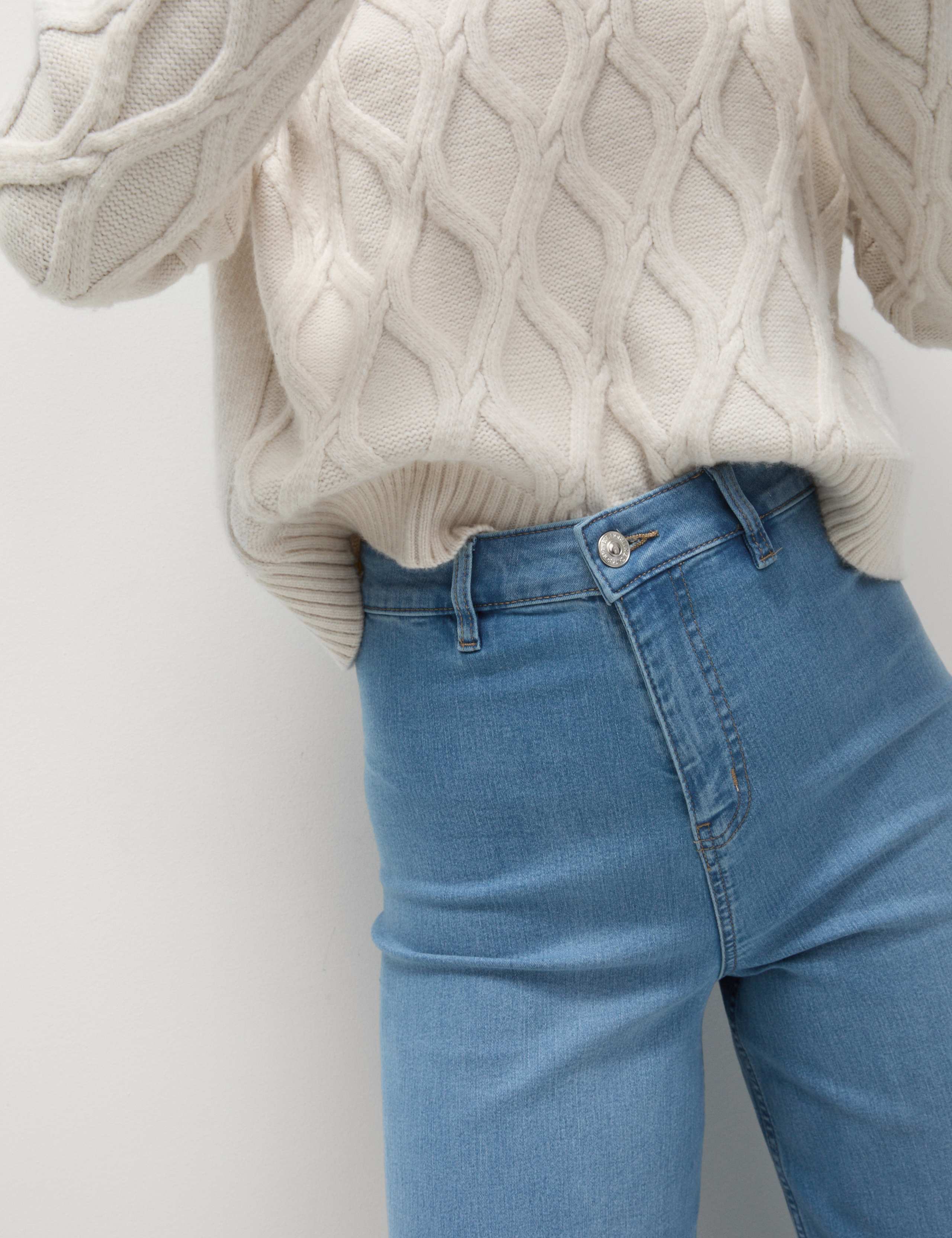 High Waisted Wide Leg Ankle Grazer Jeans 4 of 4