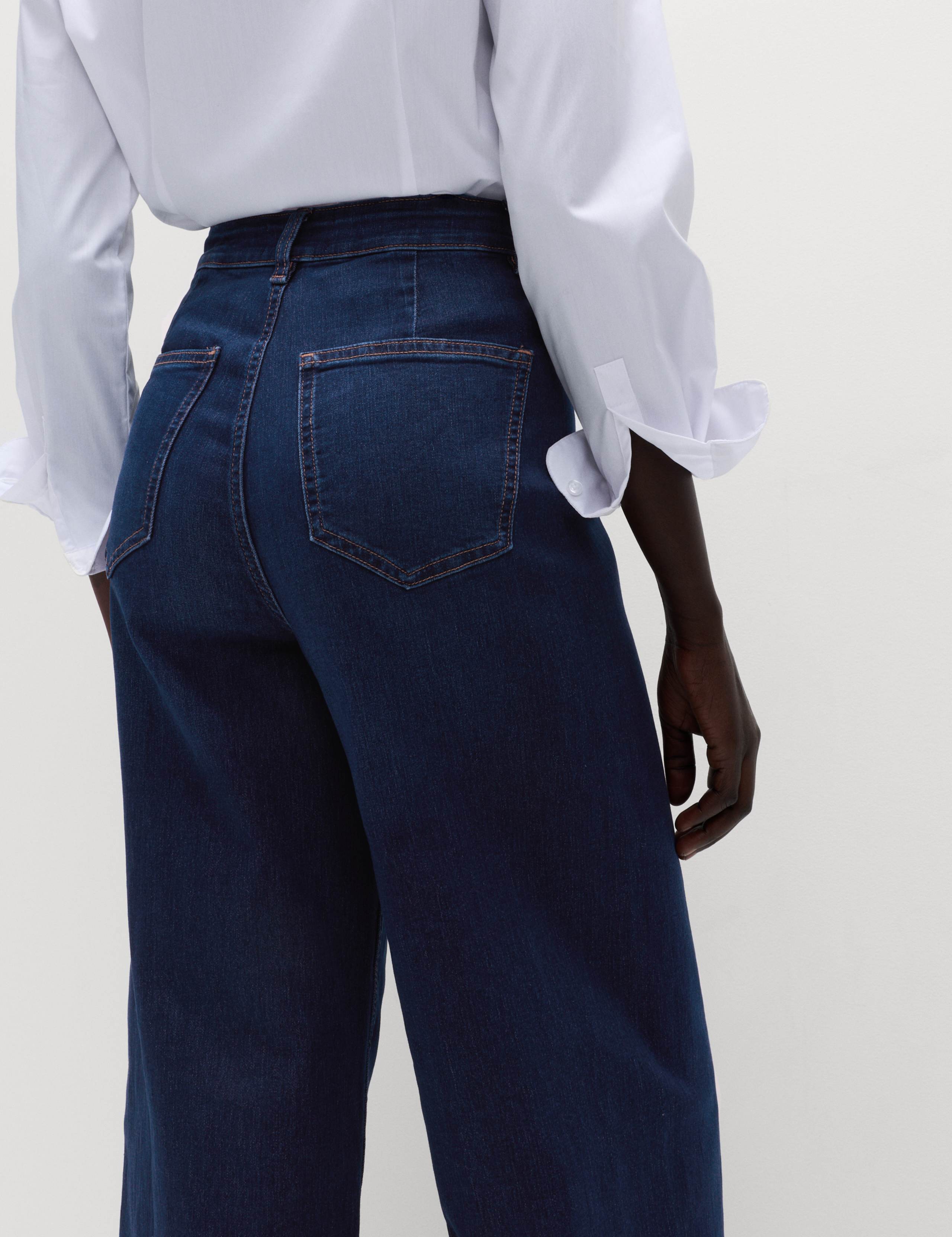 High Waisted Wide Leg Ankle Grazer Jeans 1 of 6