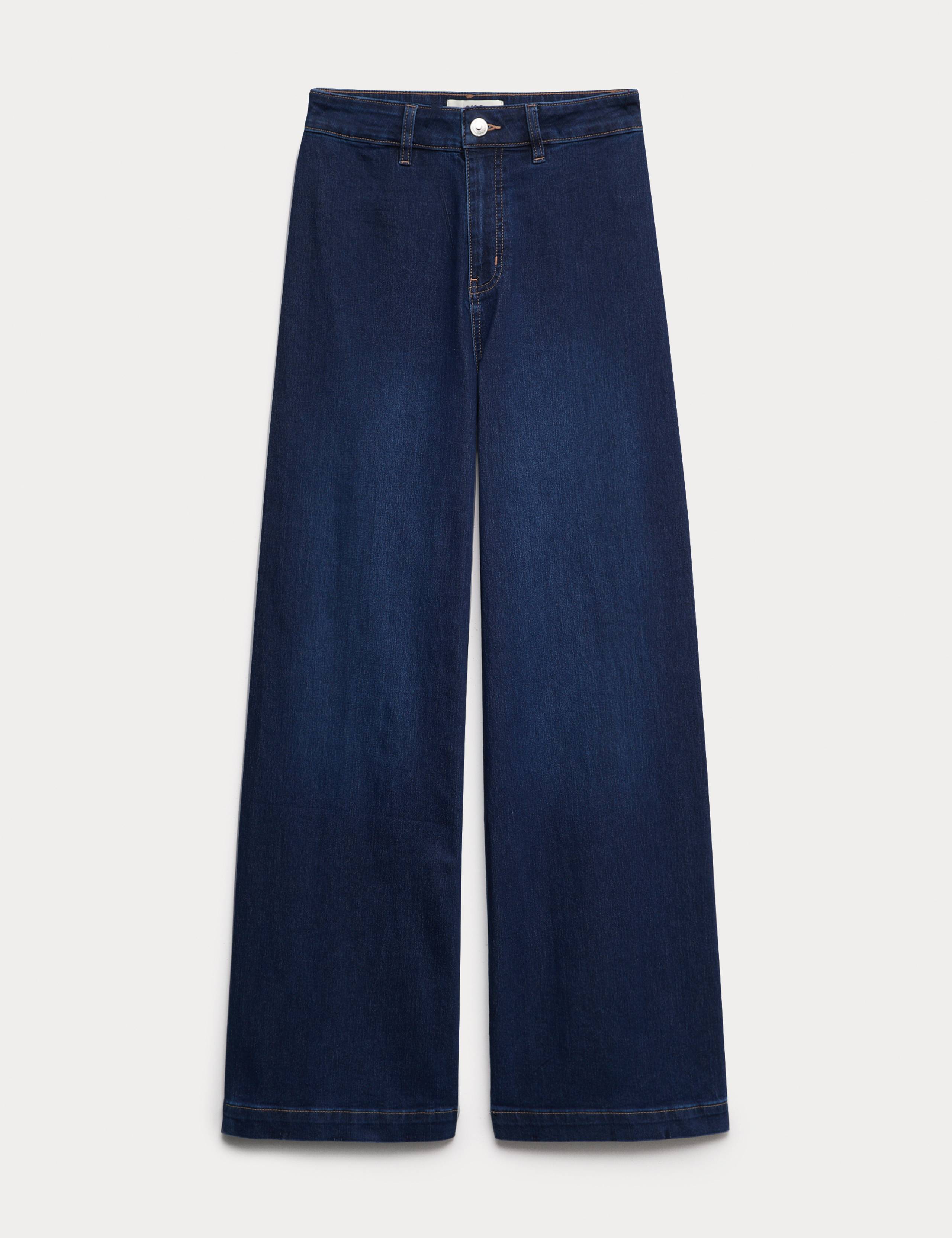 High Waisted Wide Leg Ankle Grazer Jeans 2 of 6