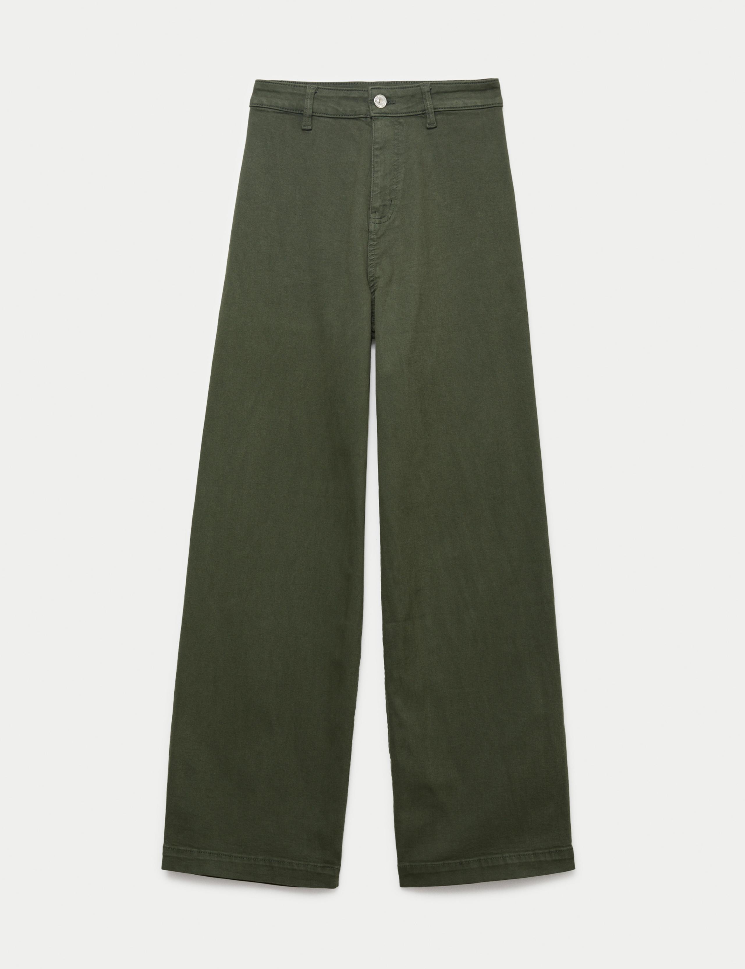 High Waisted Wide Leg Ankle Grazer Jeans 2 of 6